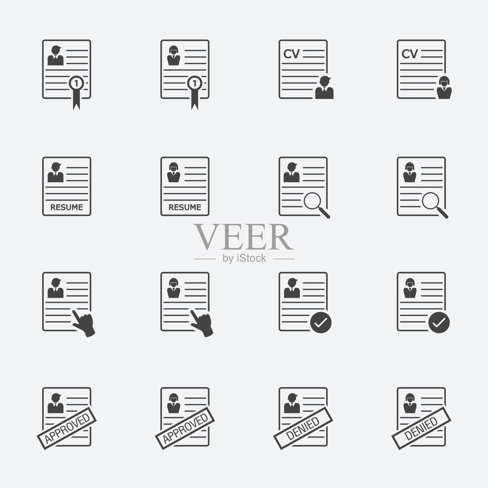 简历-简历，简历矢量按钮设置插画图片素材