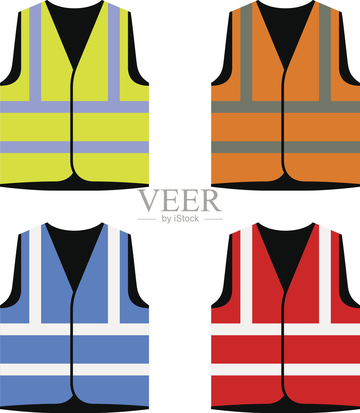 反光道路工业安全背心向量插画图片素材