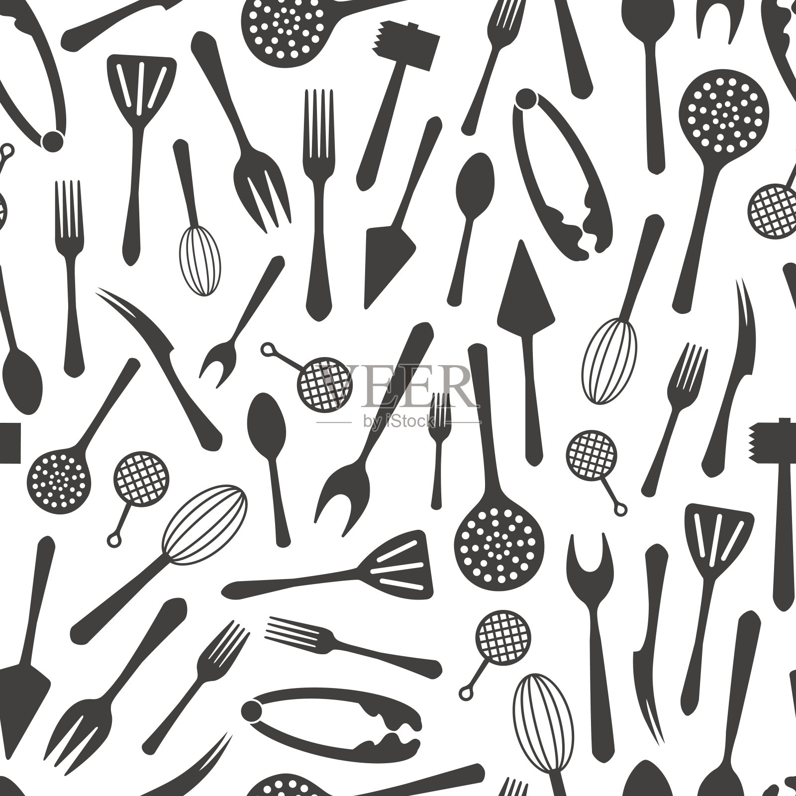 餐具无缝图案设计插画图片素材