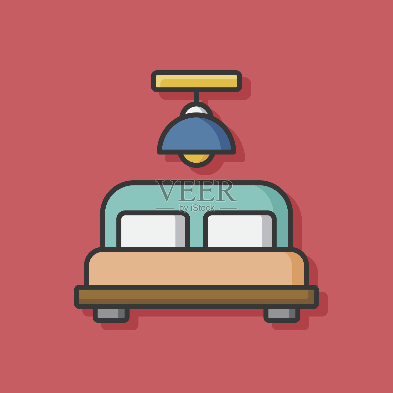 床上平的图标插画图片素材