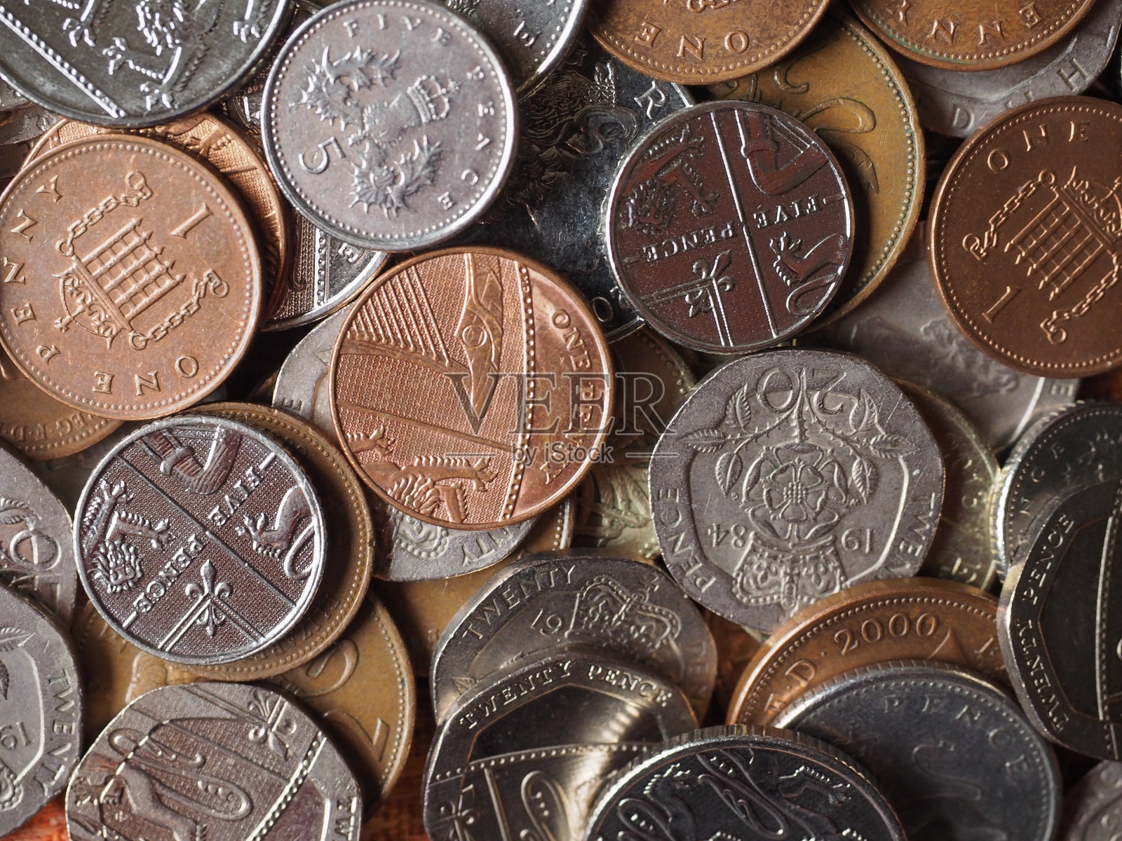 英镑硬币照片摄影图片