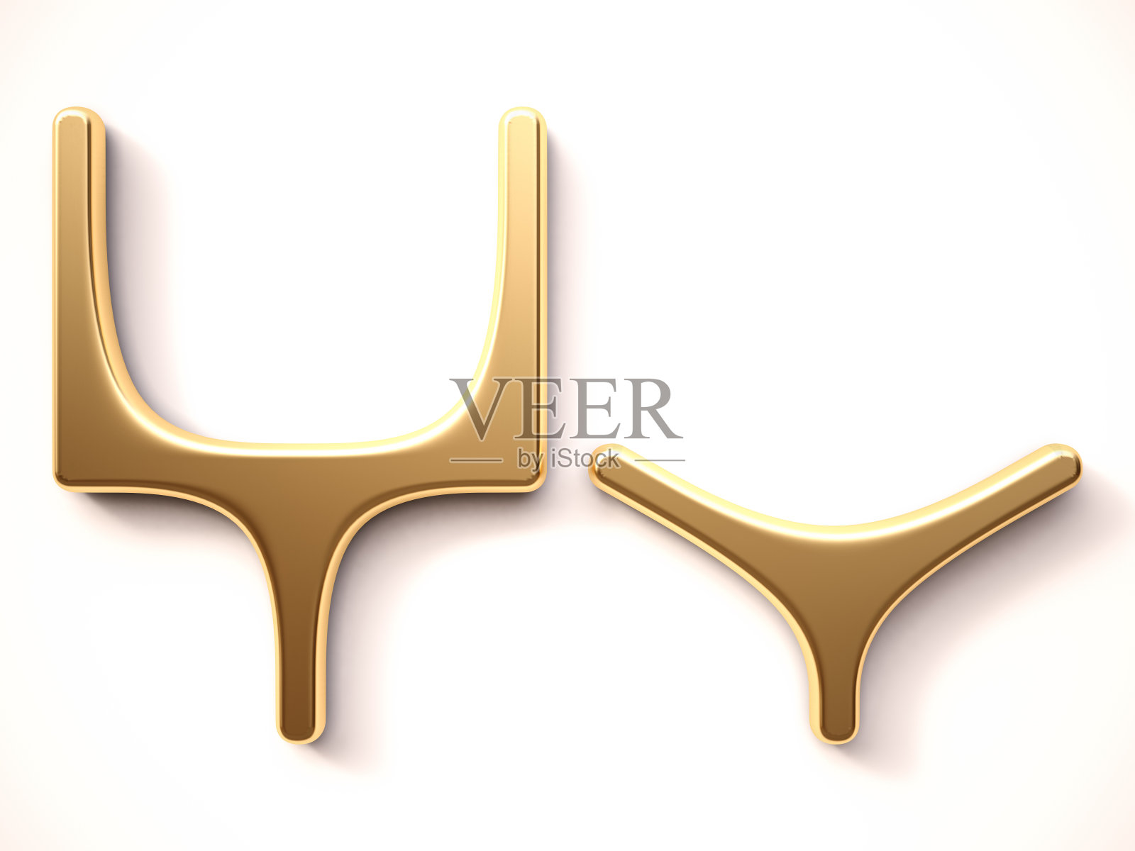 白色背景上的金字照片摄影图片
