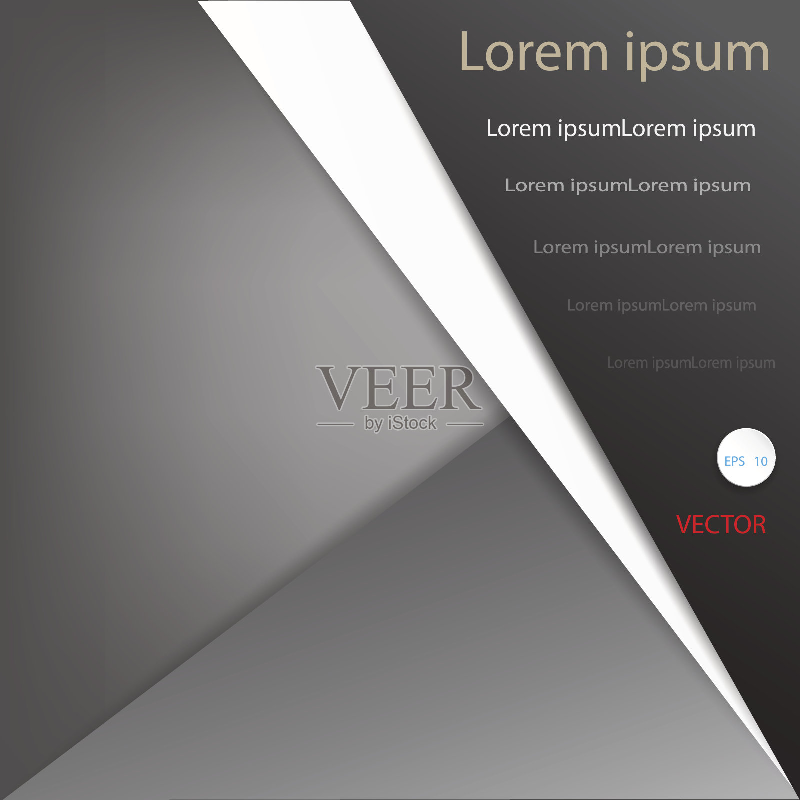 商业概念，抽象的几何白色和灰色和黑色彩色卡片纸现代的文本信息与层背景，矢量插图设计模板素材