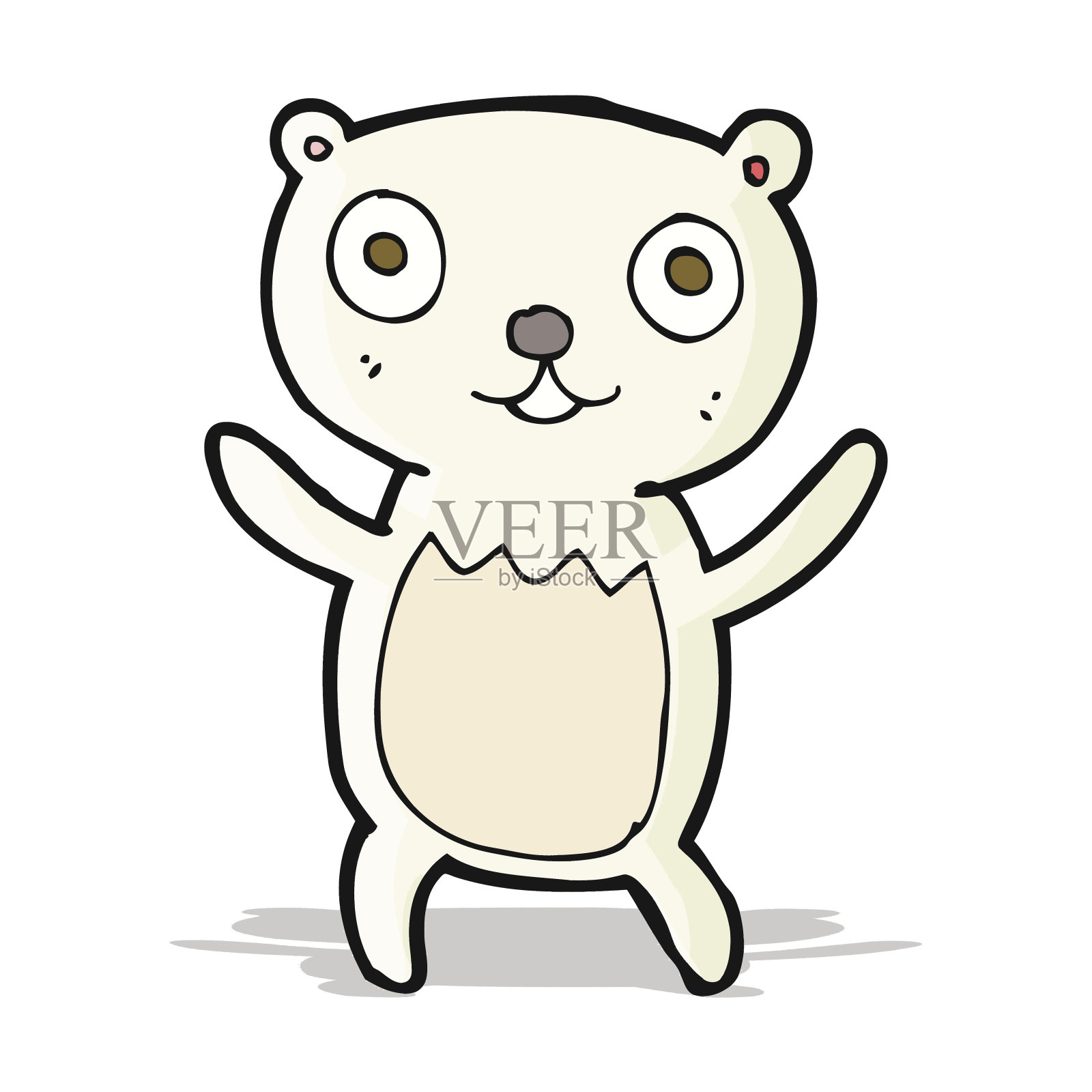 卡通北极熊幼崽设计元素图片