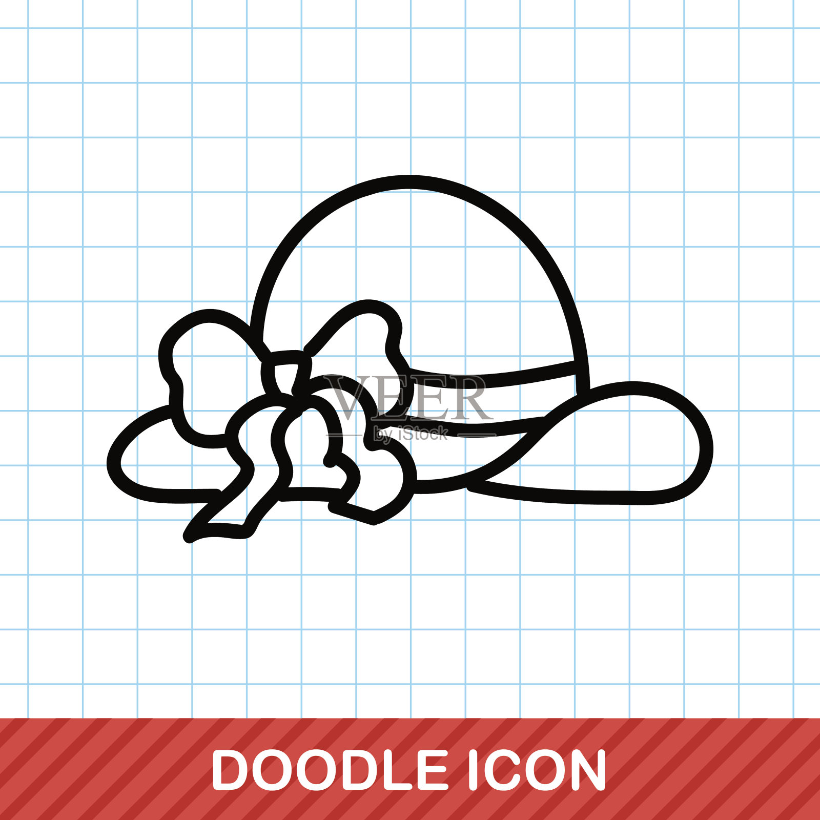 遮阳帽彩色涂鸦插画图片素材