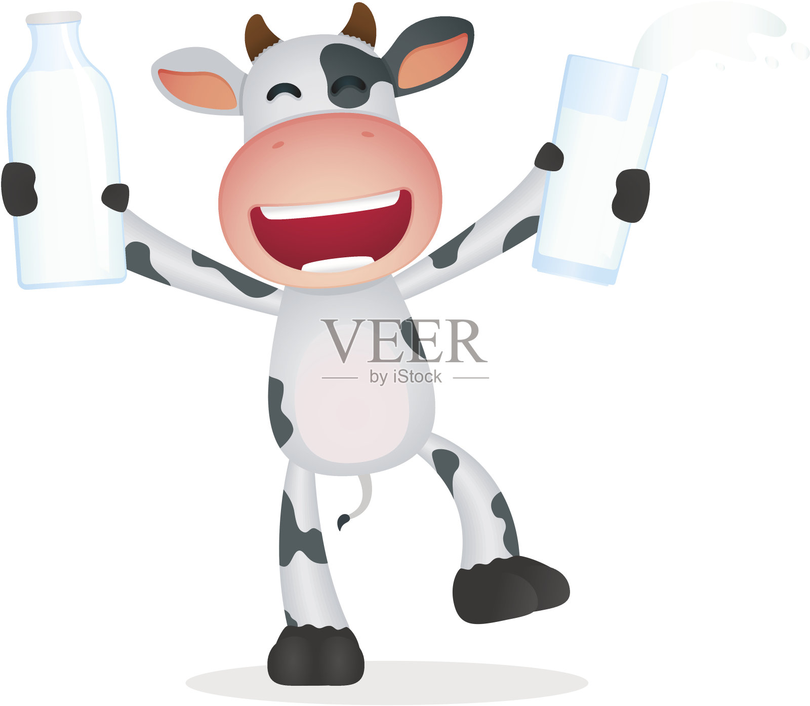 有趣的卡通牛插画图片素材