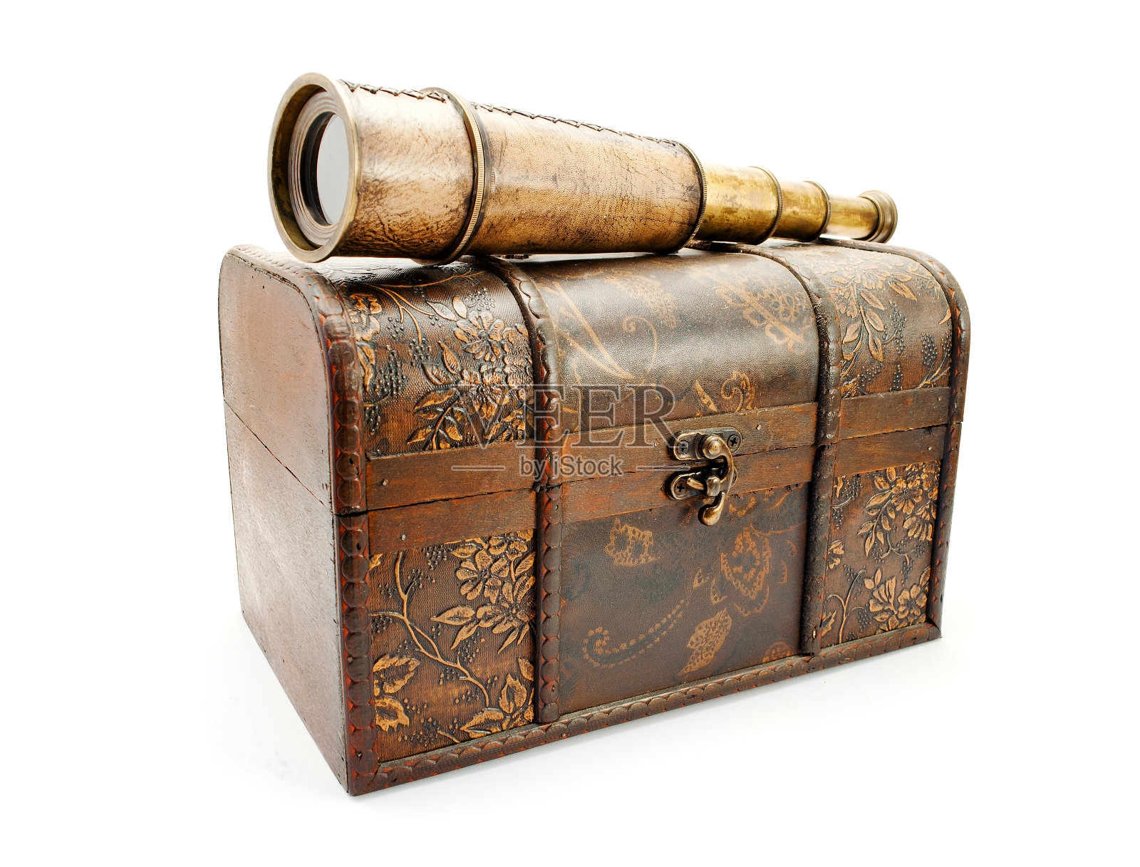 望远镜和胸部。照片摄影图片