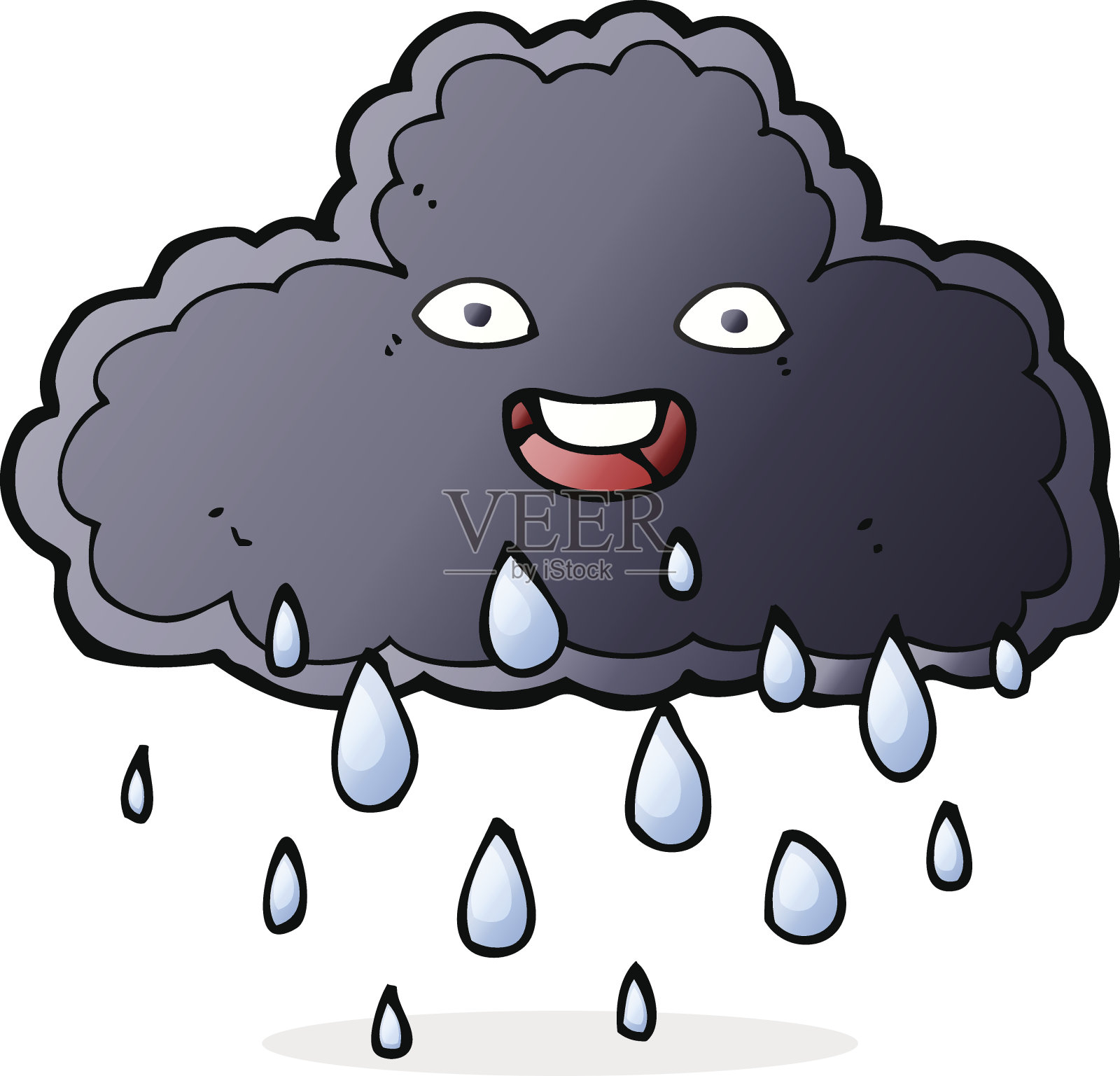 卡通雨云插画图片素材