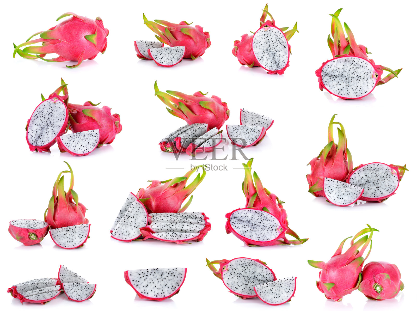 火龙果孤立在白色的背景上照片摄影图片