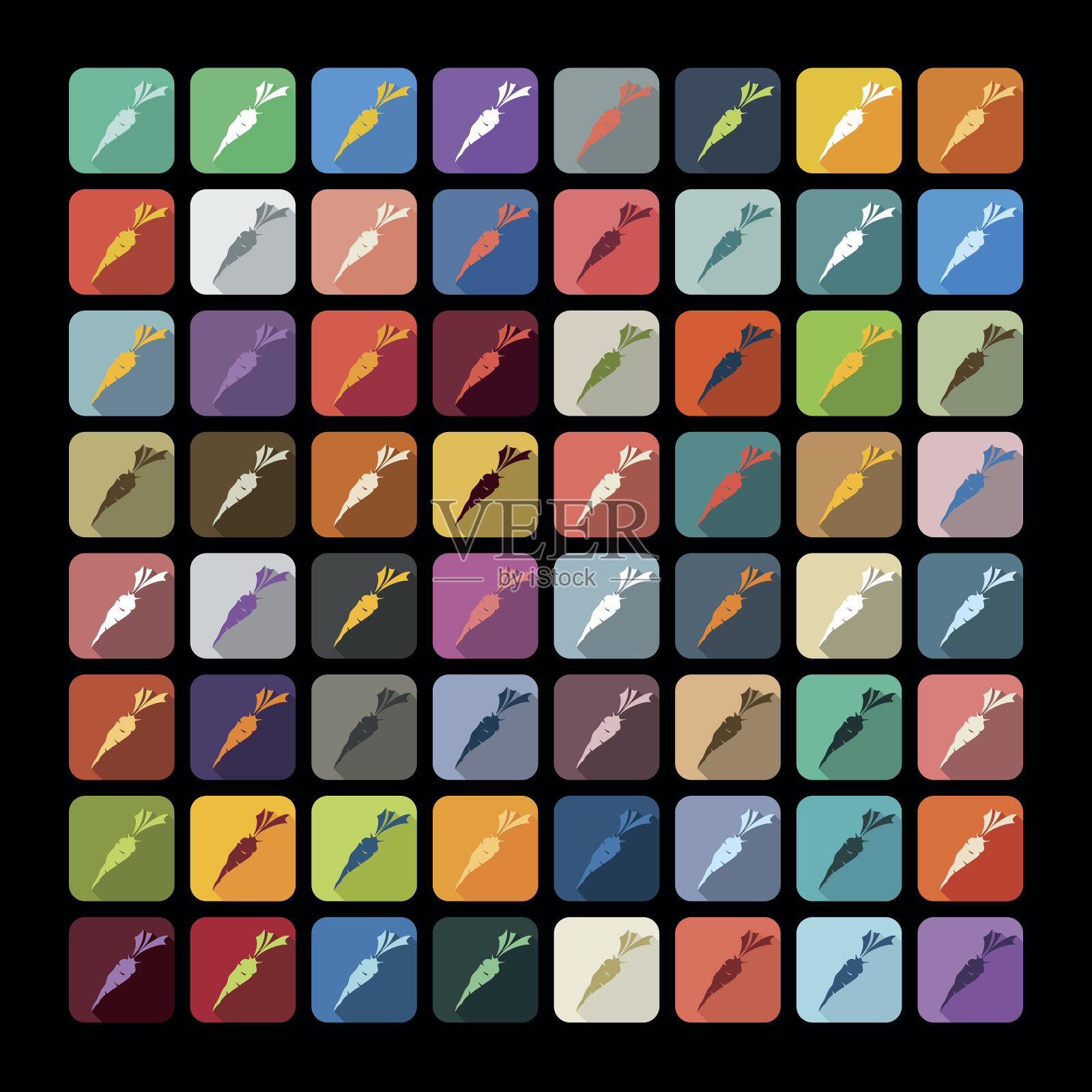 平面设计:胡萝卜图标素材