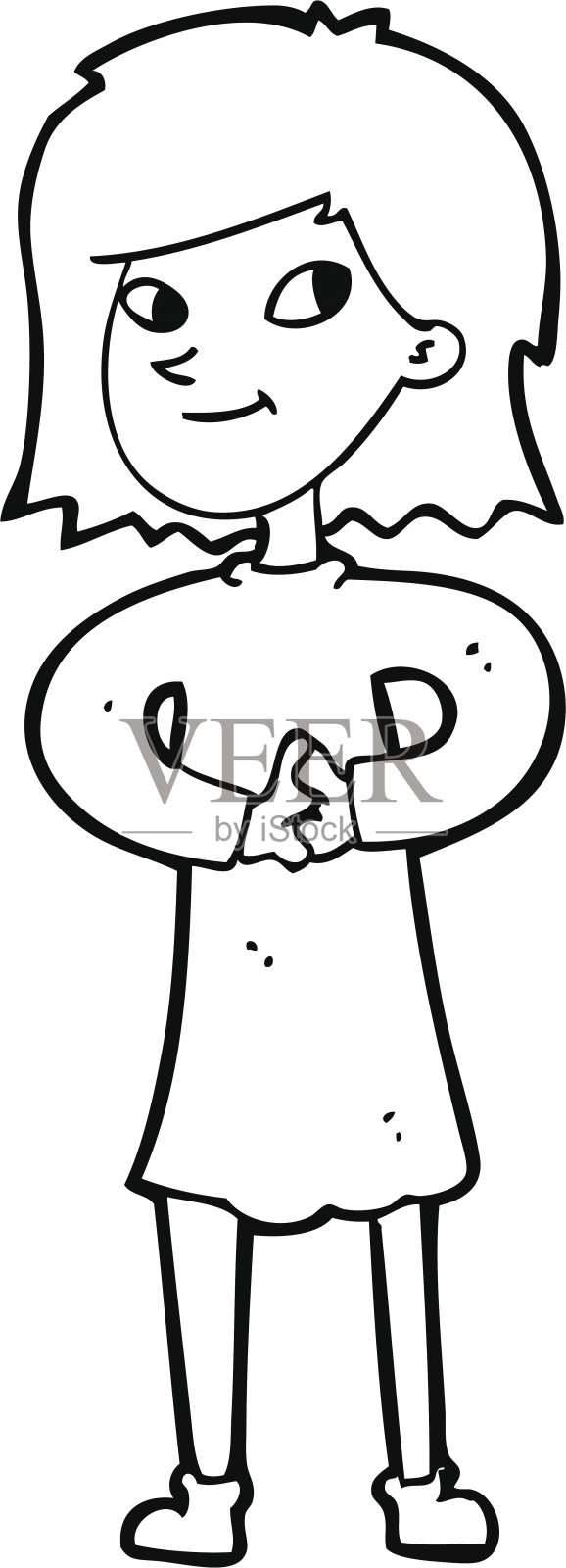 卡通快乐的女人设计元素图片