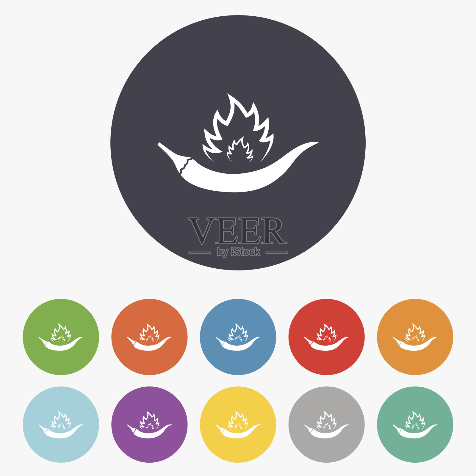 辣椒标志辣椒图标。辣的食物的象征。图标素材