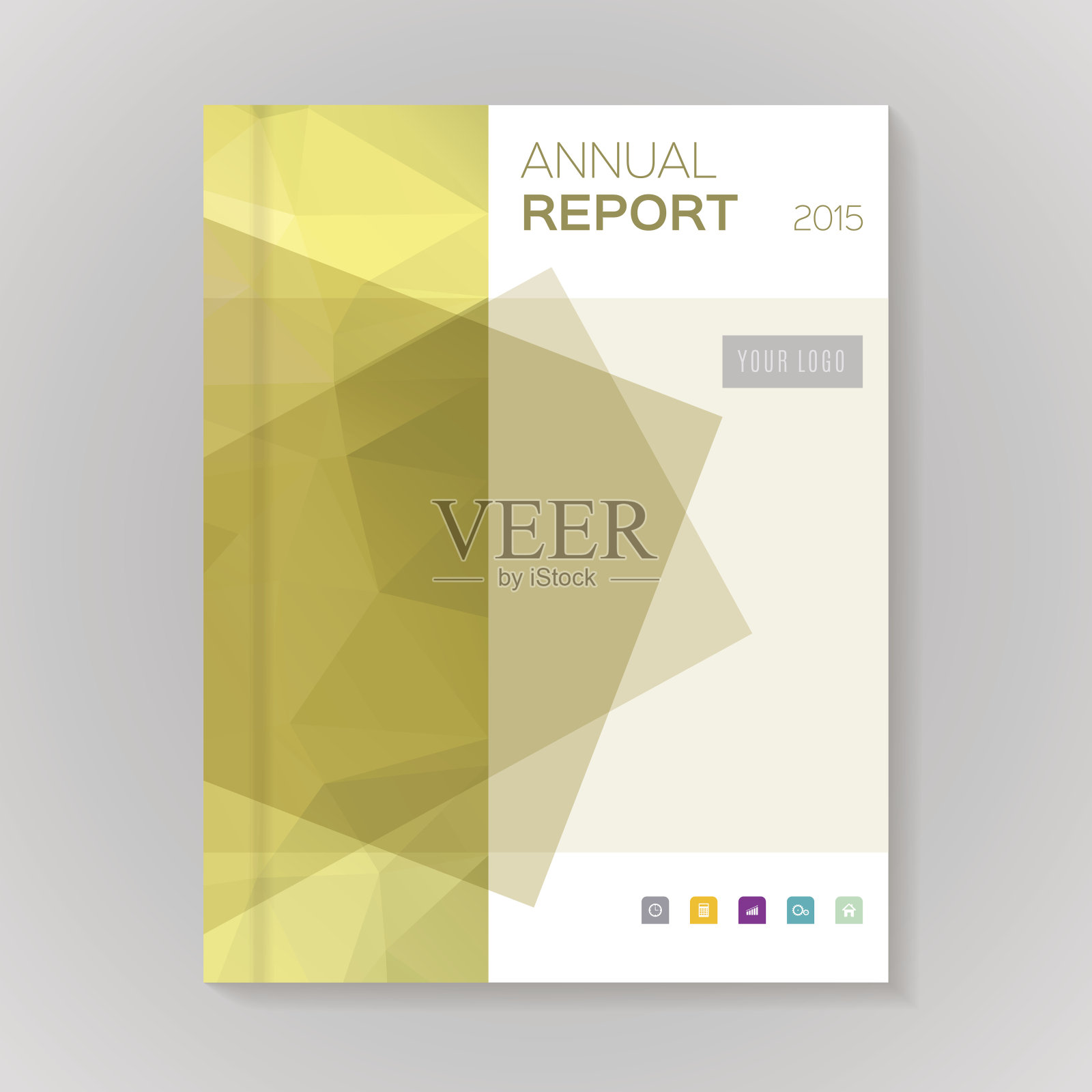 年度报告封面矢量插图设计模板素材