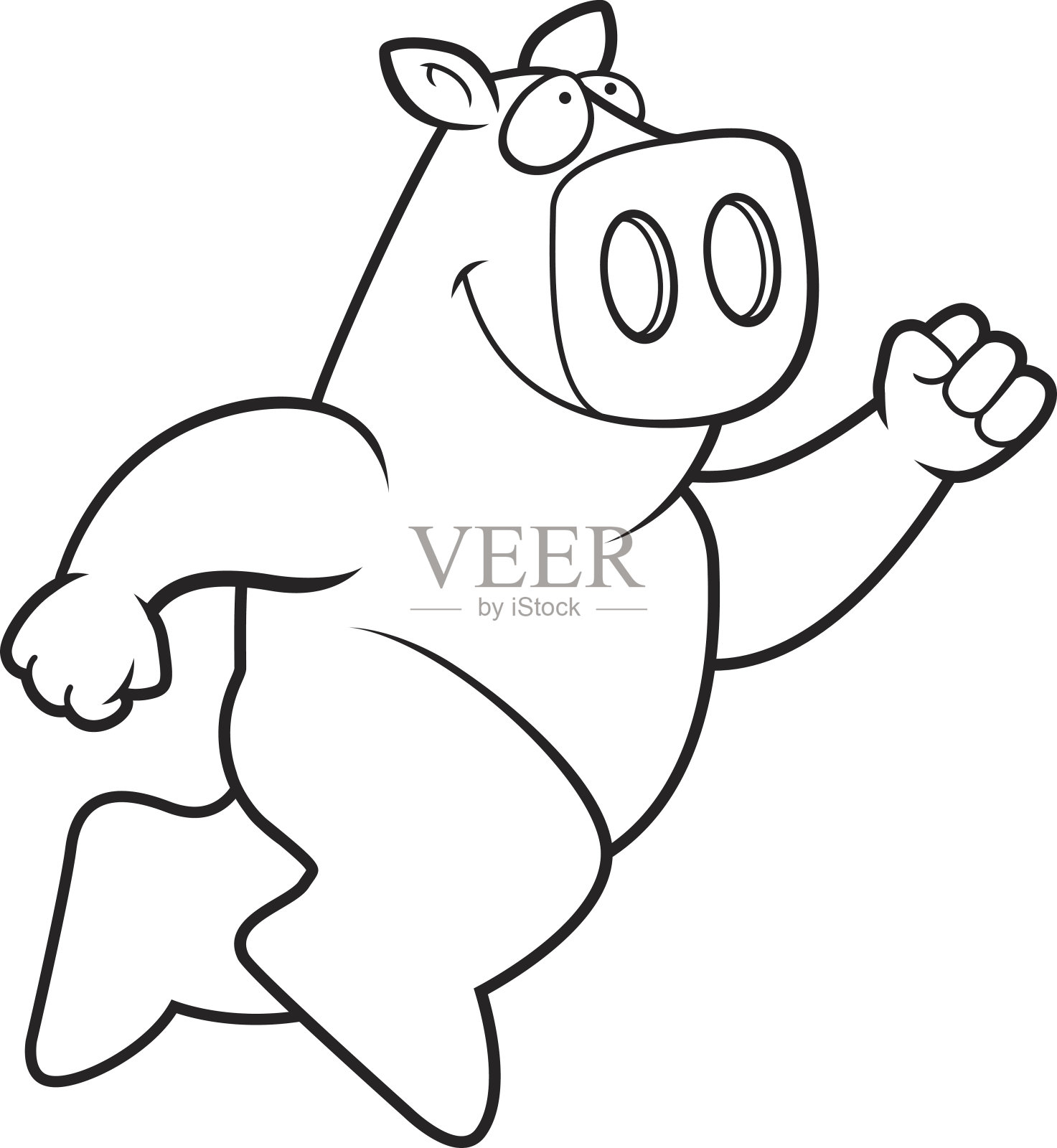 猪跳设计元素图片