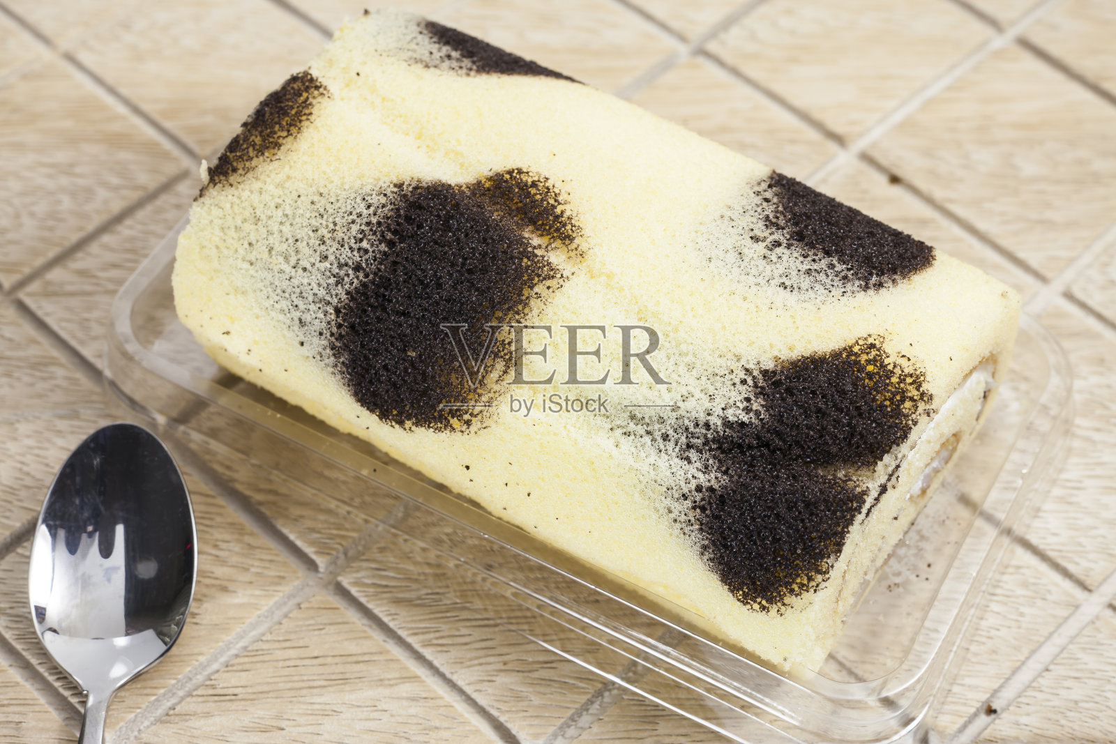 北海道牛奶蛋糕卷。照片摄影图片