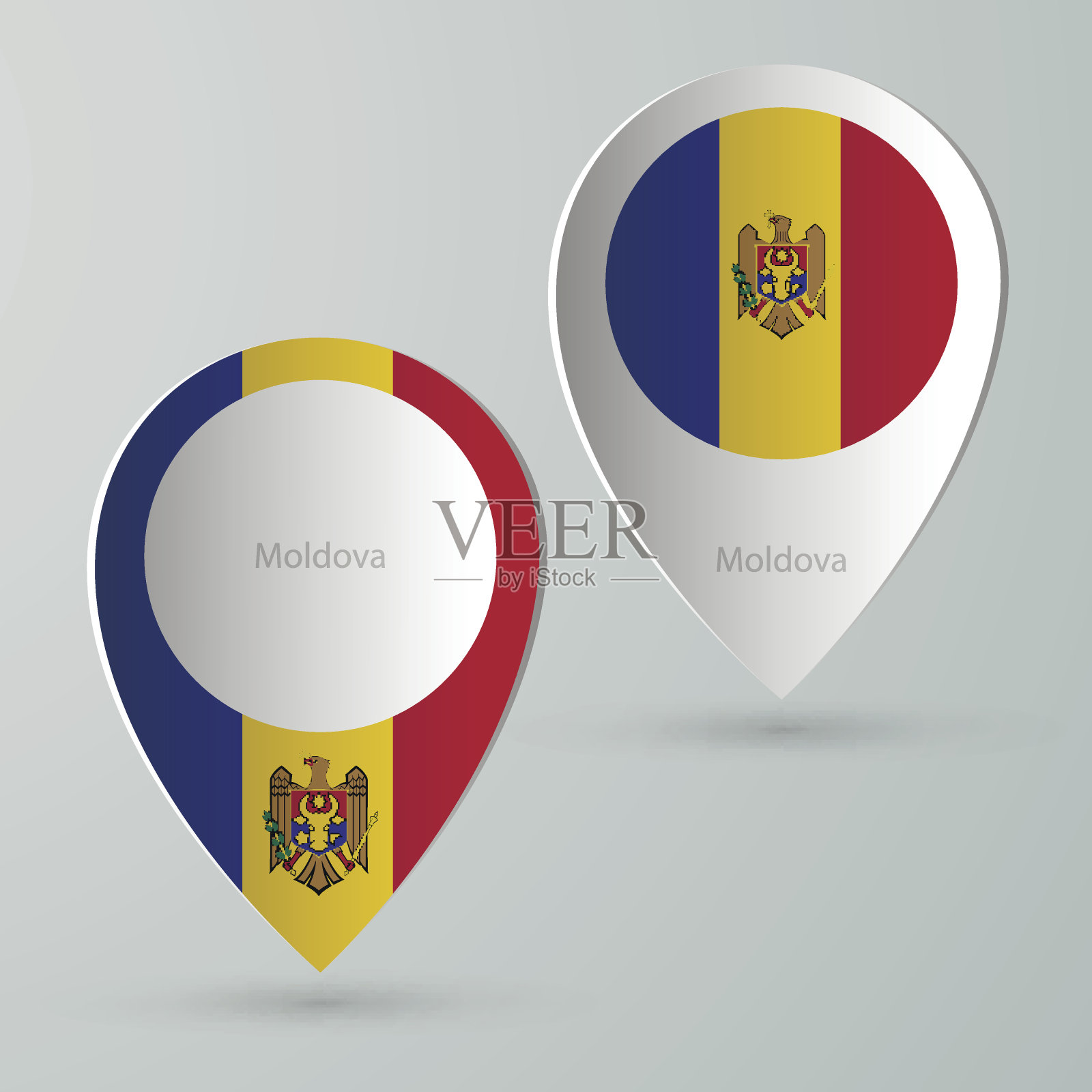 摩尔多瓦地图标记纸插画图片素材