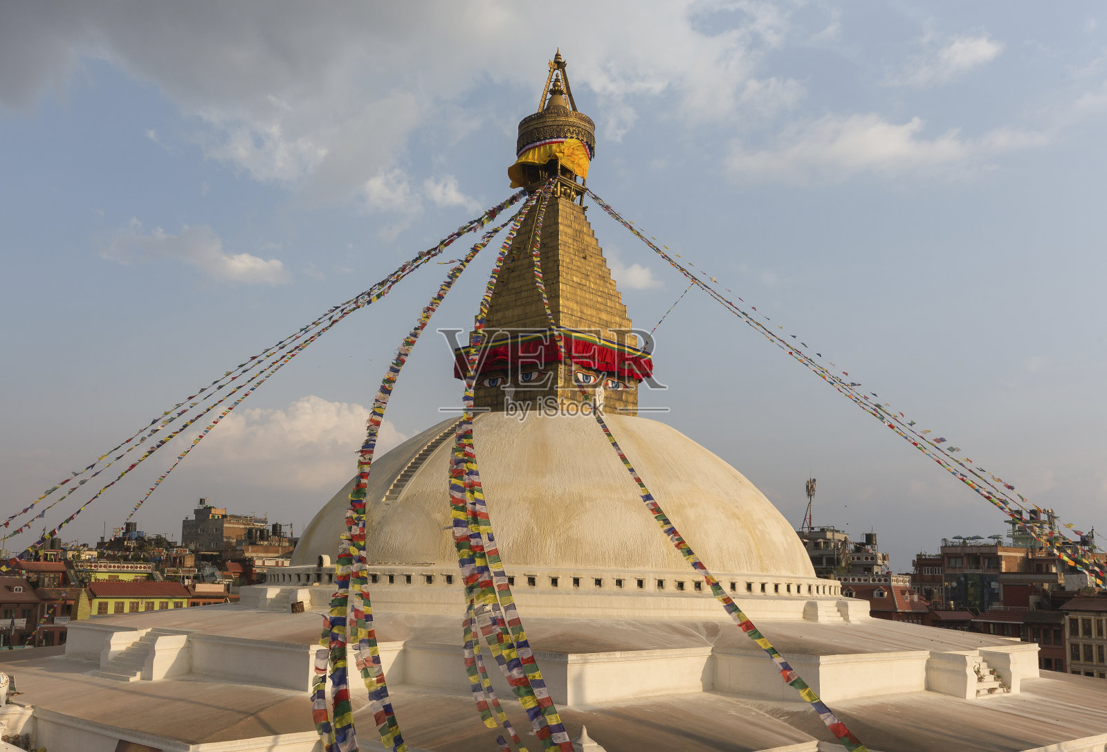 尼泊尔加德满都的博德纳斯塔照片摄影图片