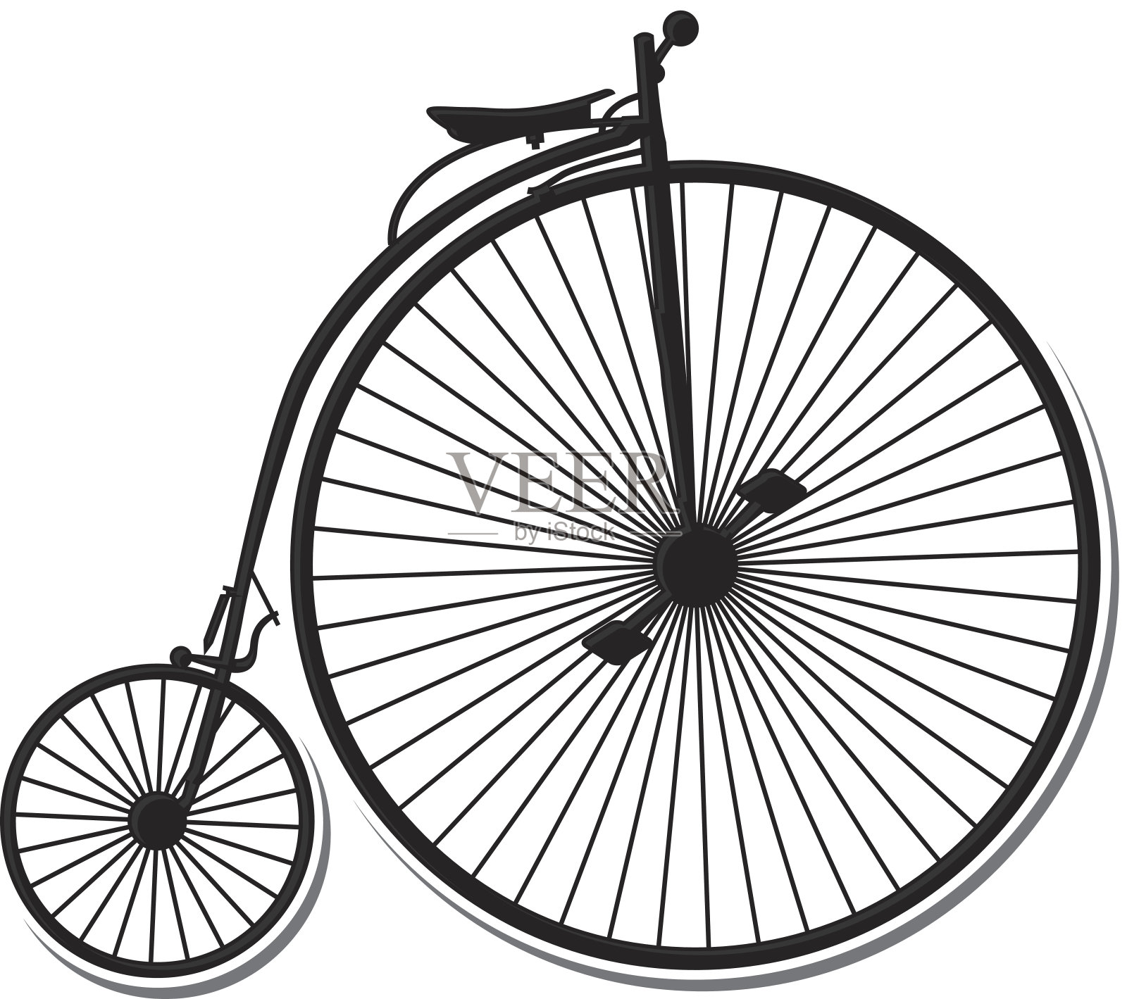 复古的自行车插画图片素材