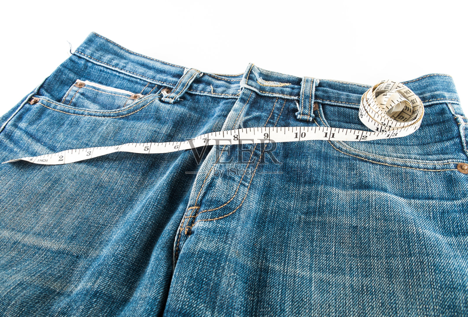 卷尺和牛仔裤照片摄影图片