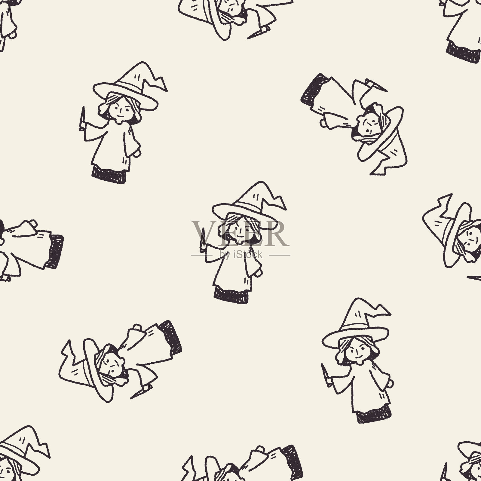 向导涂鸦无缝图案背景插画图片素材