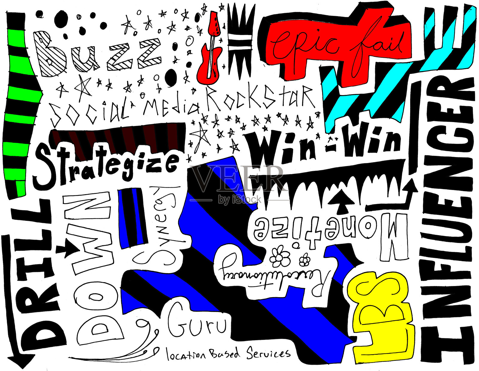 社会媒体的涂鸦照片摄影图片