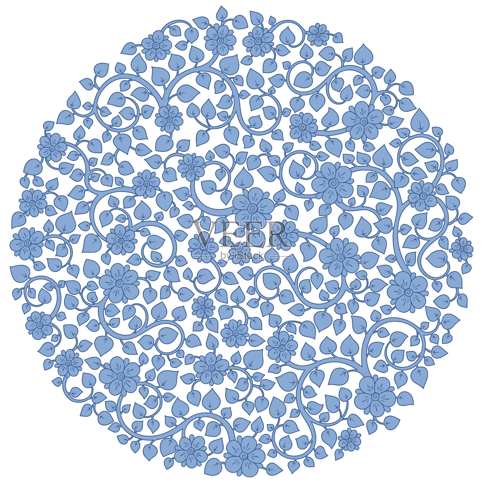 复古优雅的背景与一束鲜花。插画图片素材