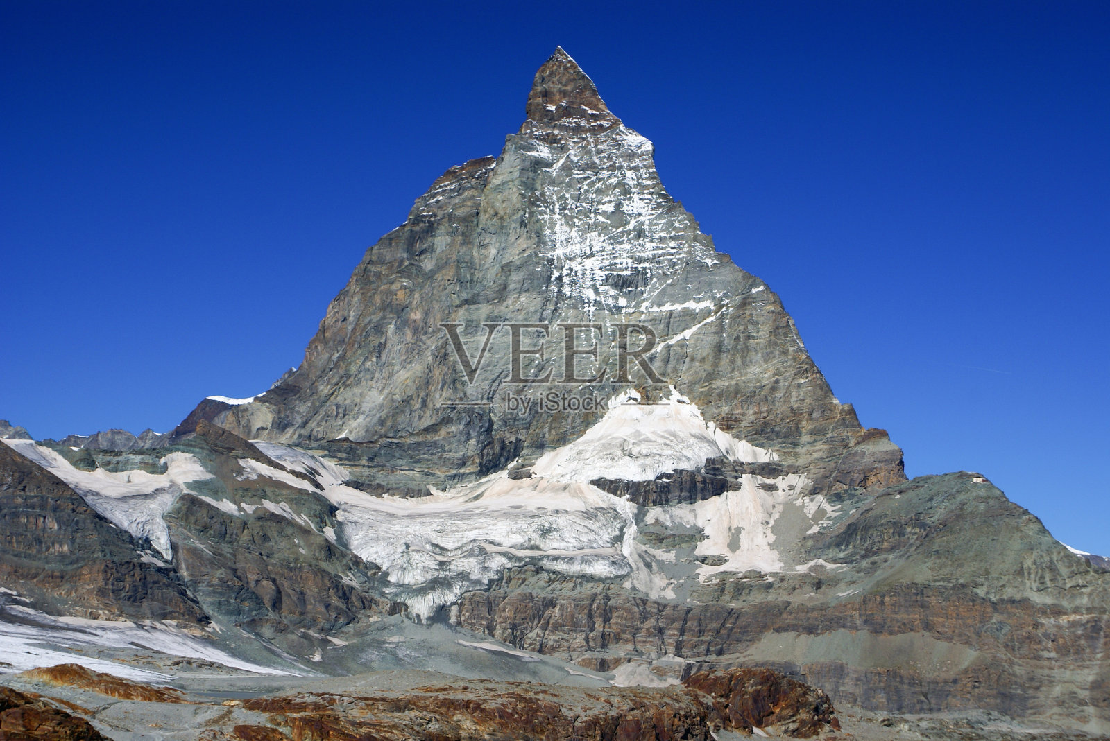 马特洪峰日落时从采尔马特看到，瑞士照片摄影图片