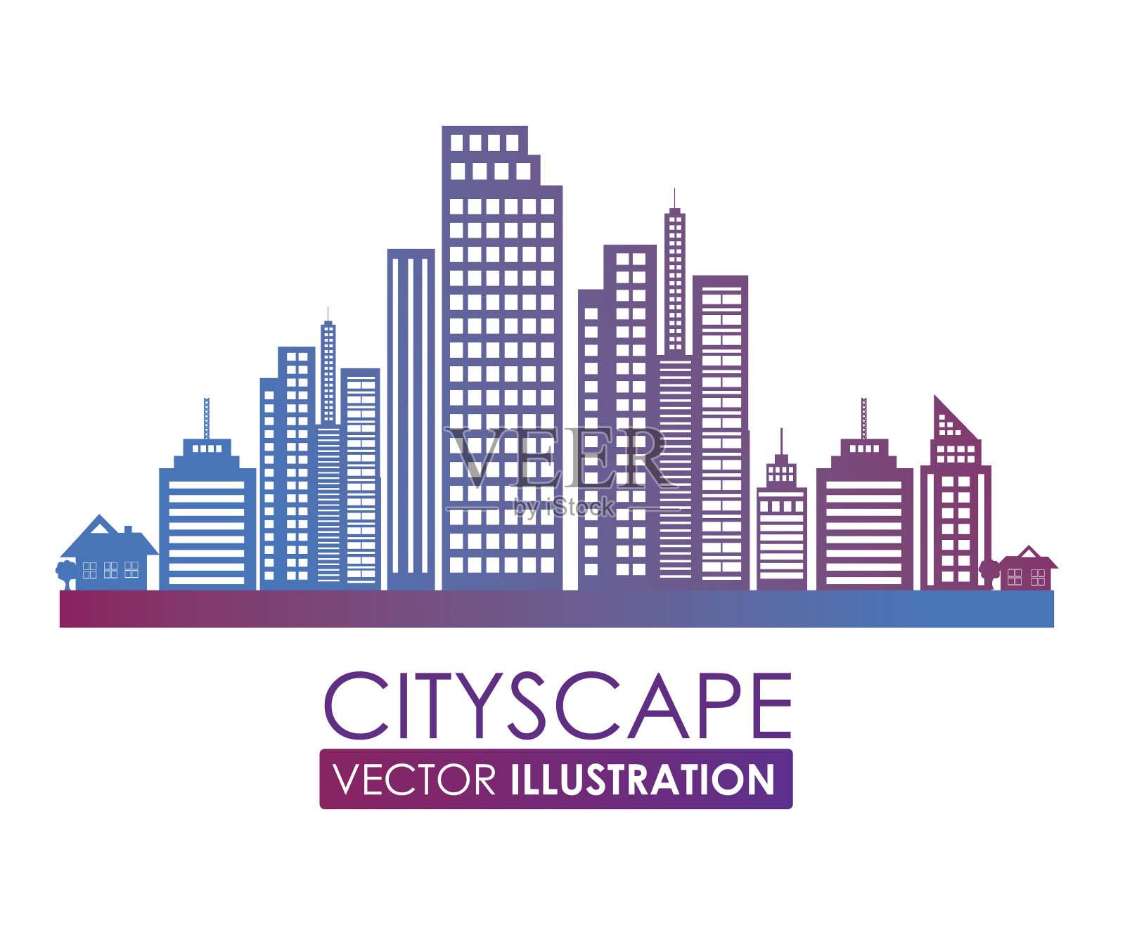 城市设计，矢量插图。插画图片素材