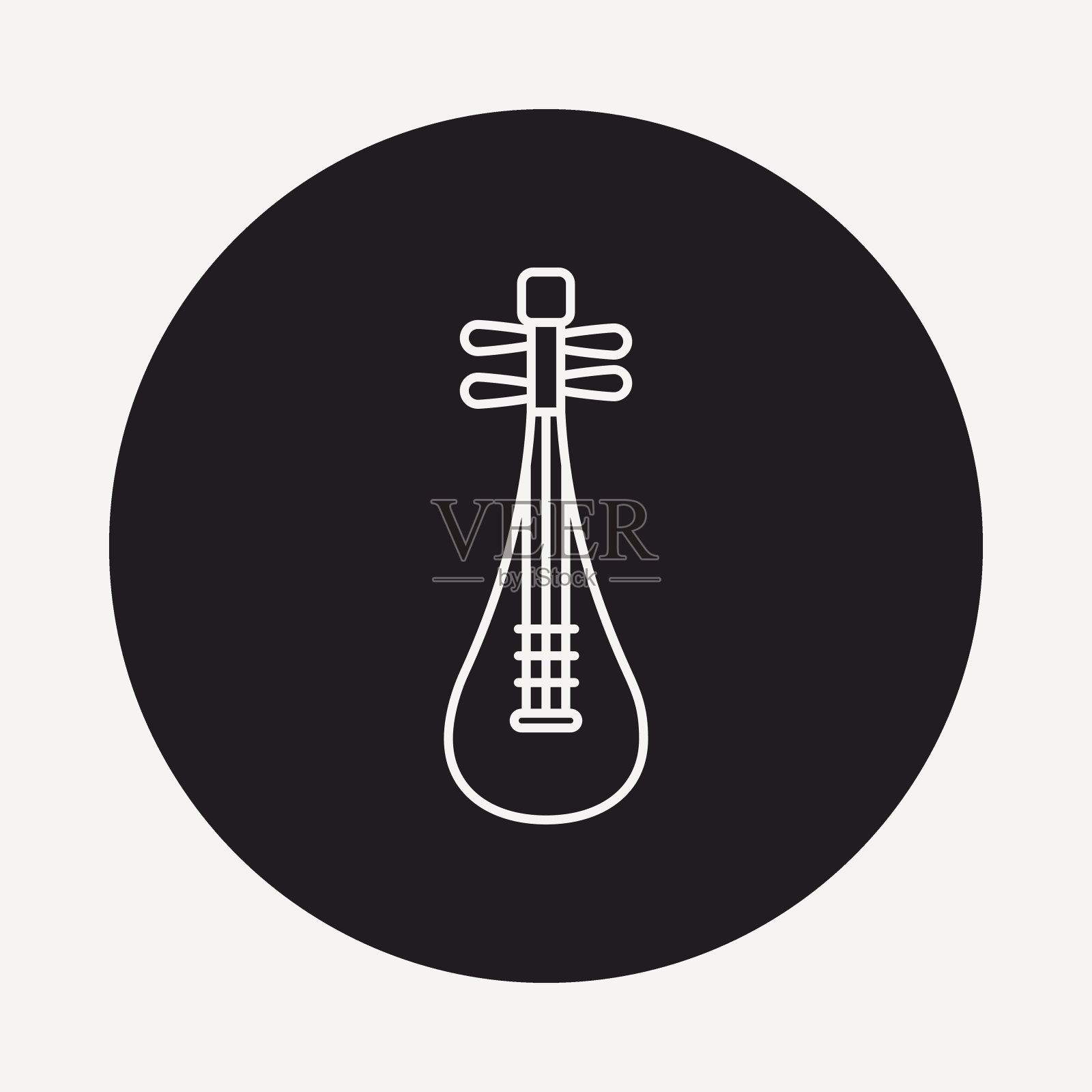 乐器中国琵琶线图标插画图片素材