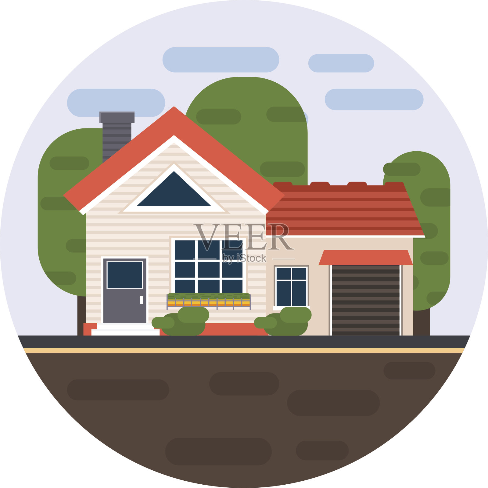 现代平面矢量建筑。设计元素图片