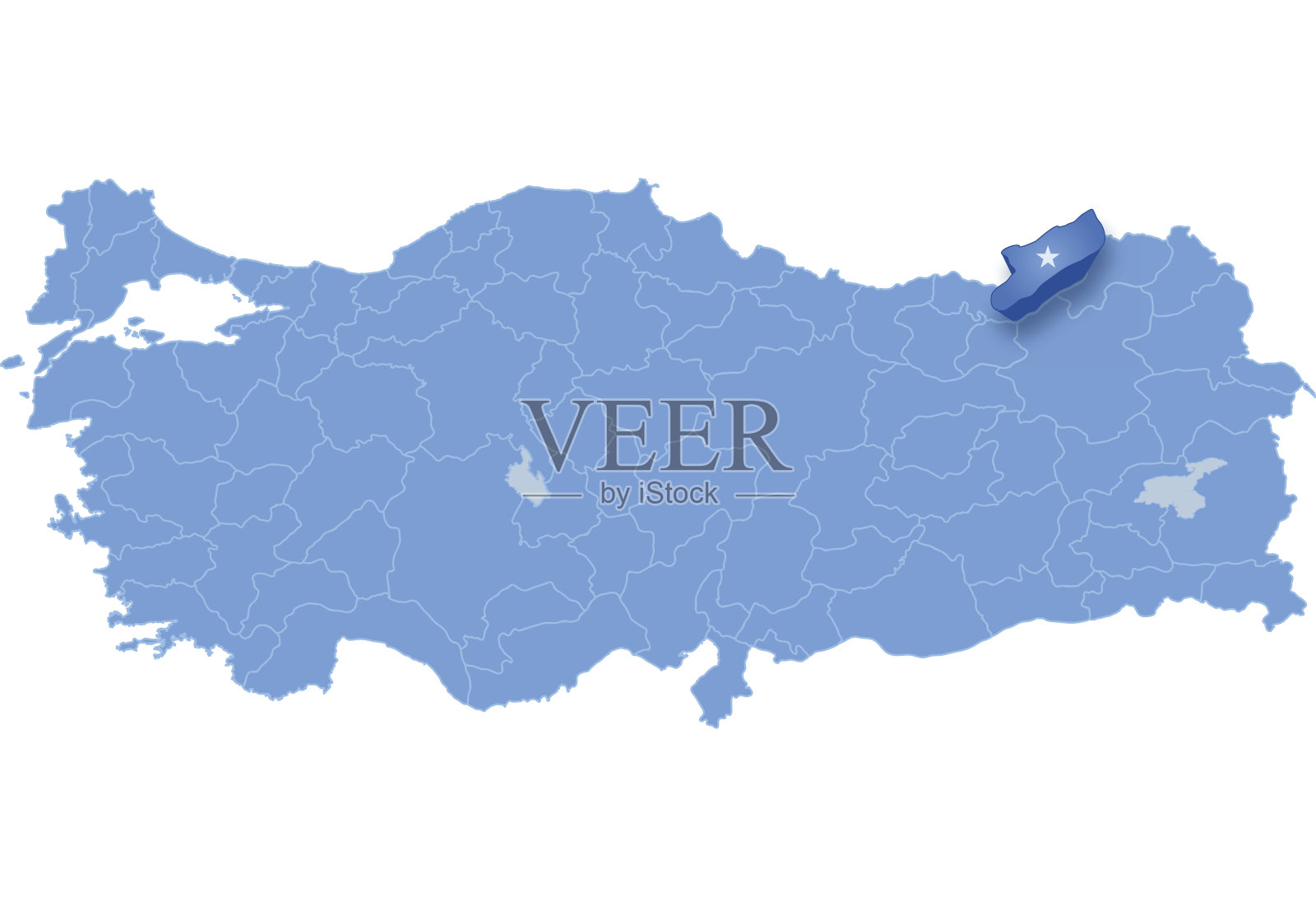 土耳其地图，Rize插画图片素材