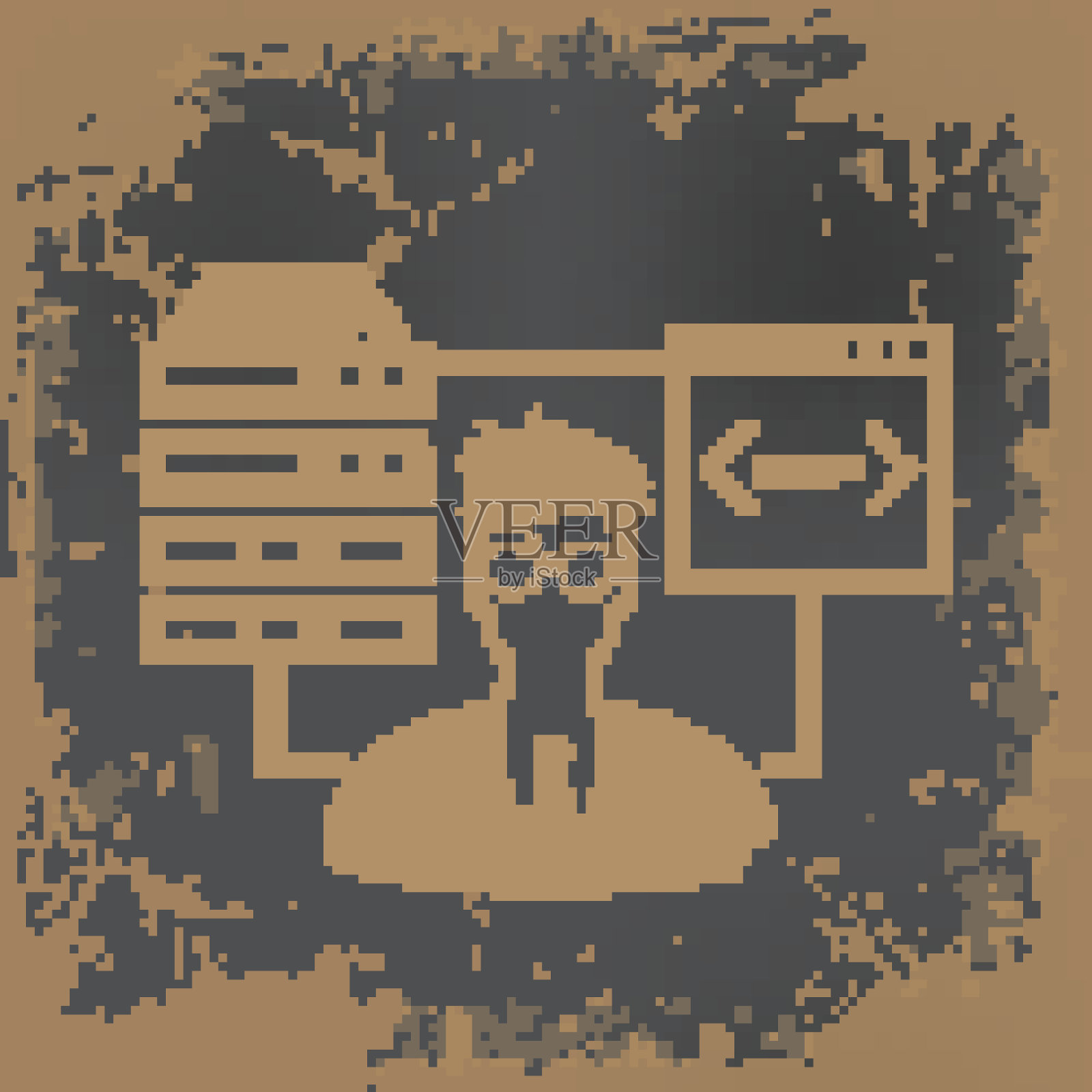 管理设计在垃圾背景，矢量插画图片素材