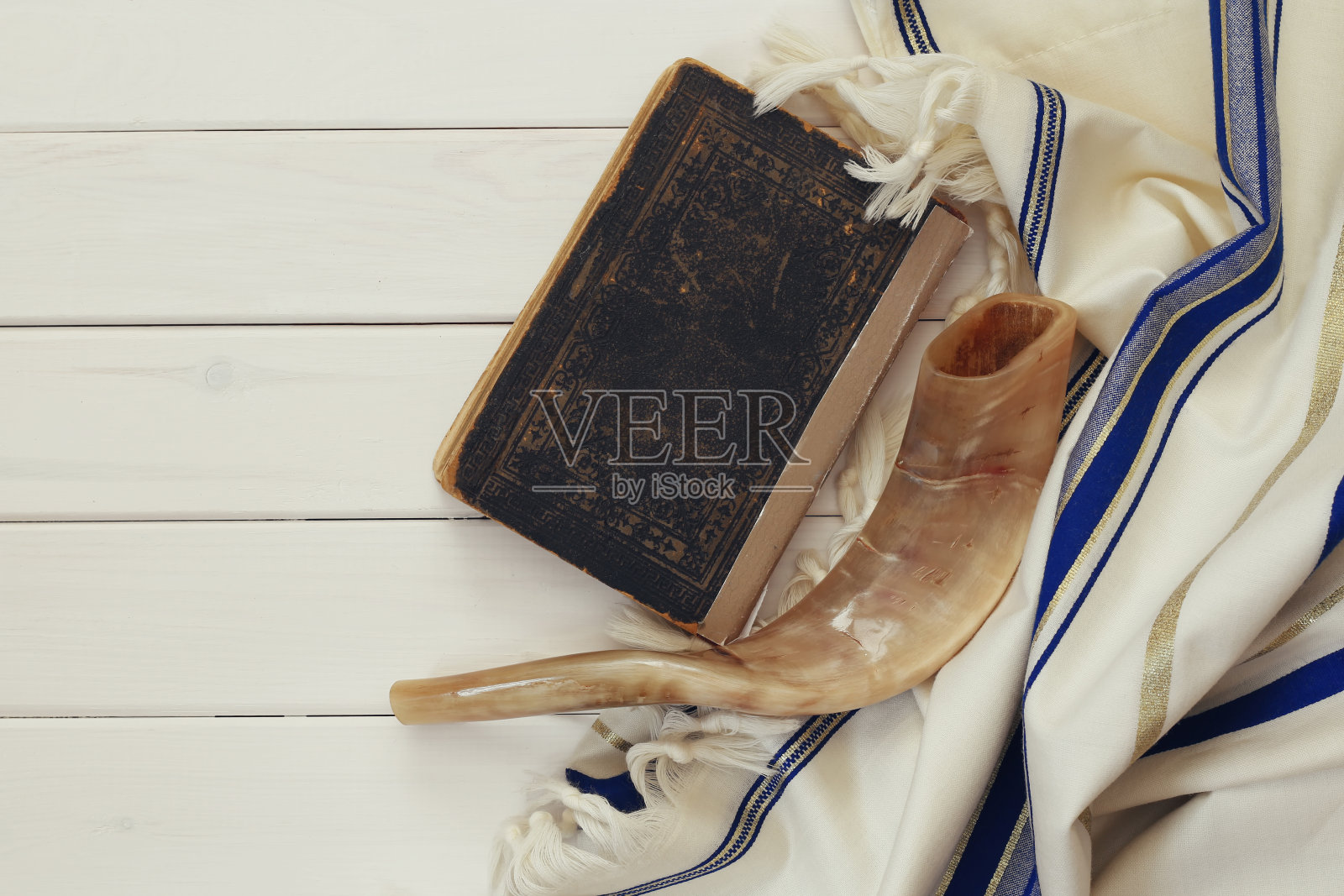 祈祷披巾-犹太宗教的象征照片摄影图片