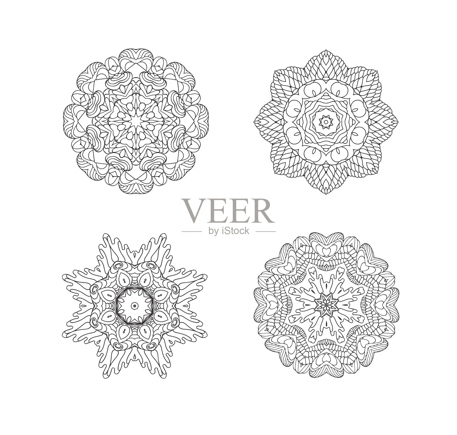 圆形矢量模式集插画图片素材