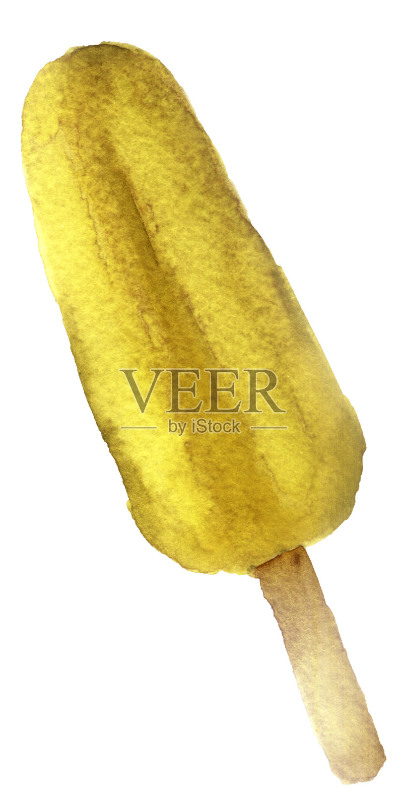 白色背景上的冰淇淋的水彩素描照片摄影图片