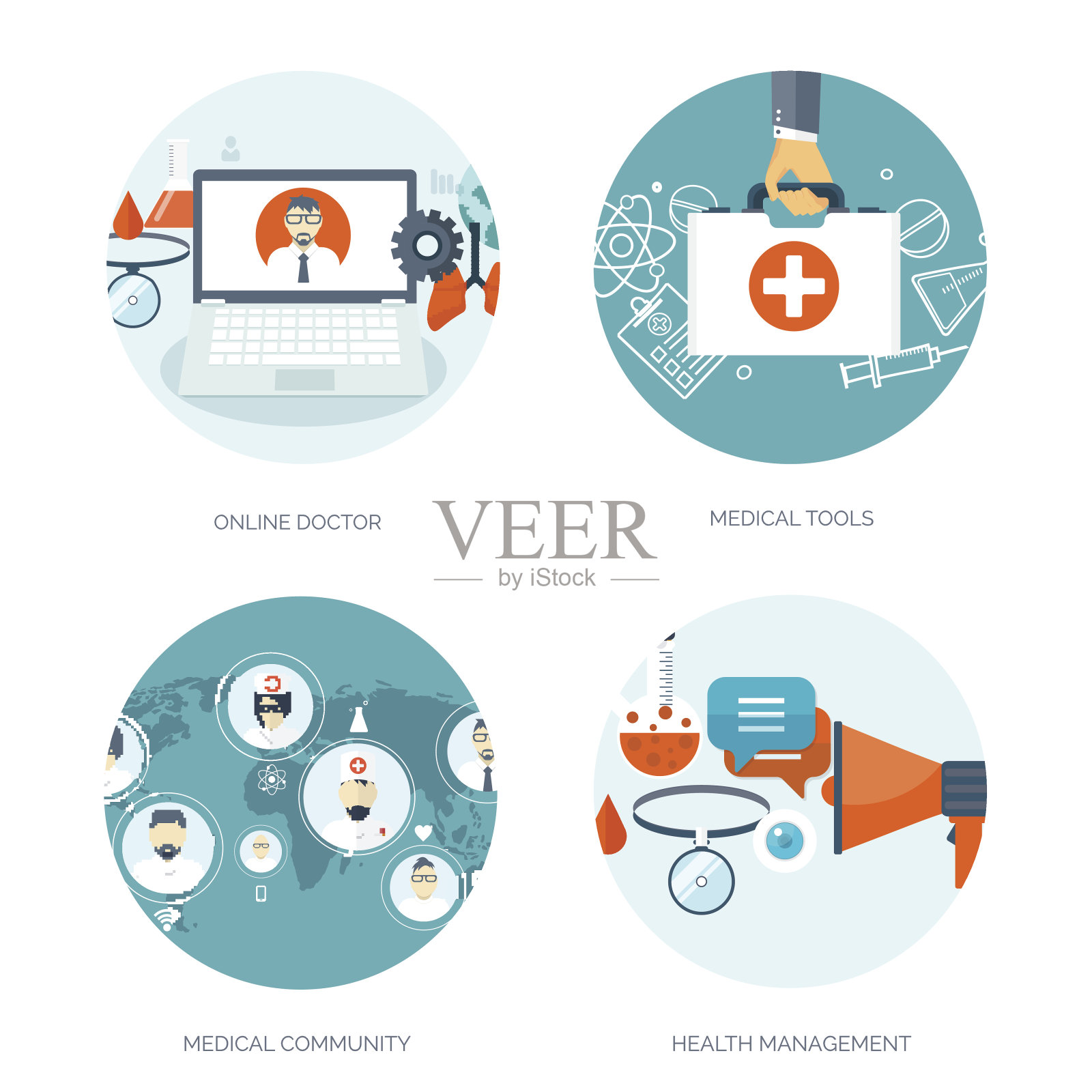 矢量插图。平的医学背景。医疗急救研究插画图片素材