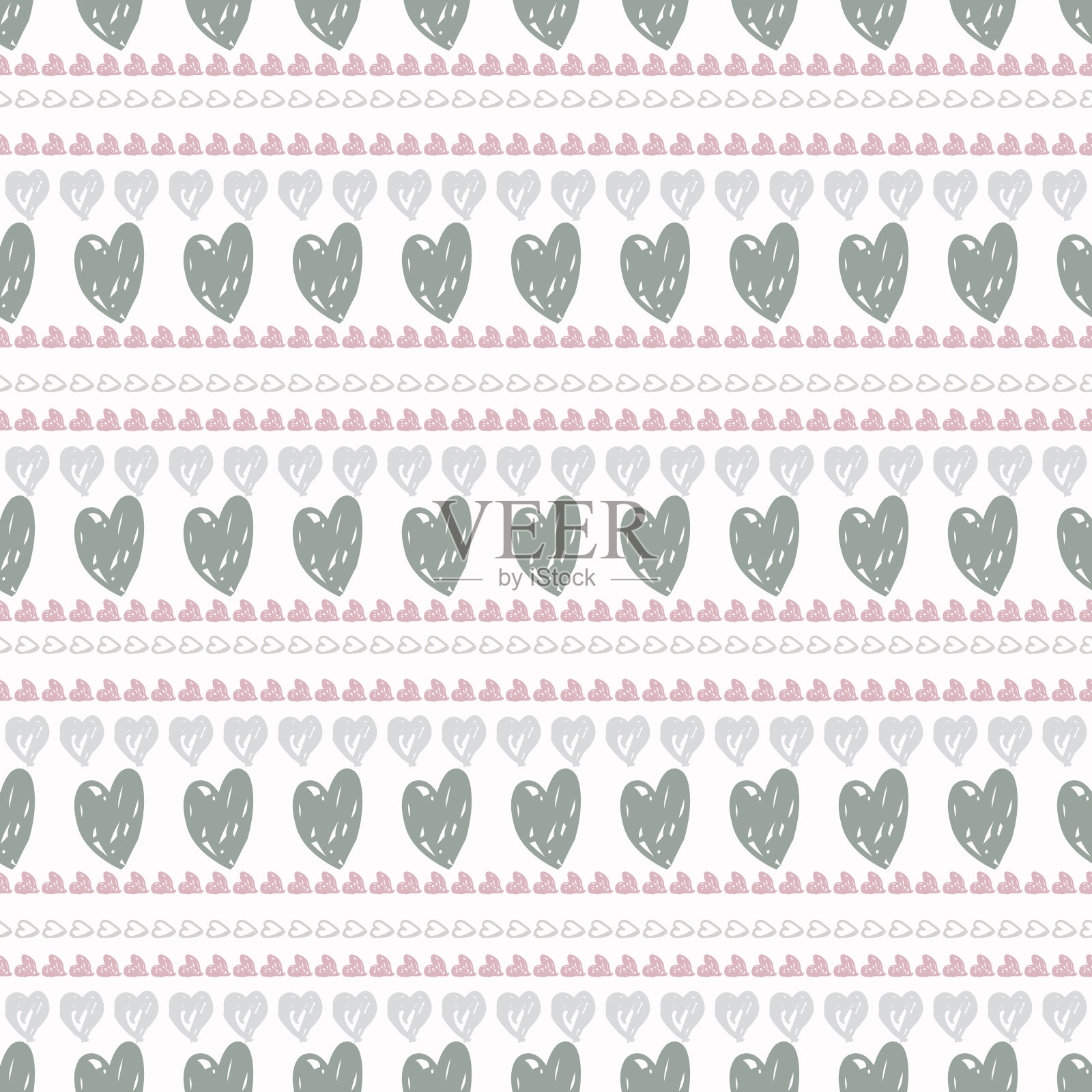 画上无缝的心形图案插画图片素材