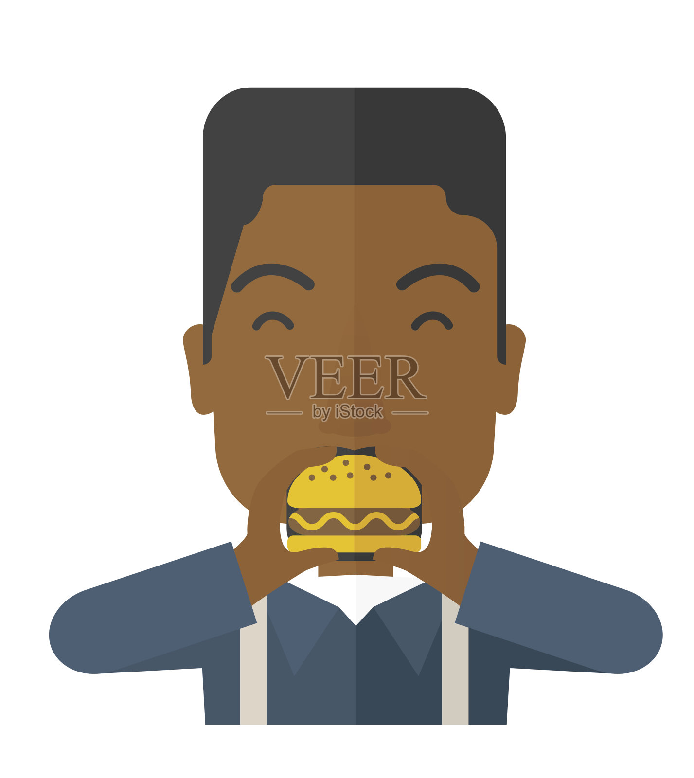 人吃汉堡插画图片素材