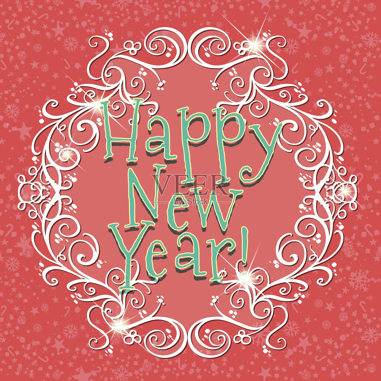 红色背景的贺年卡设计模板素材