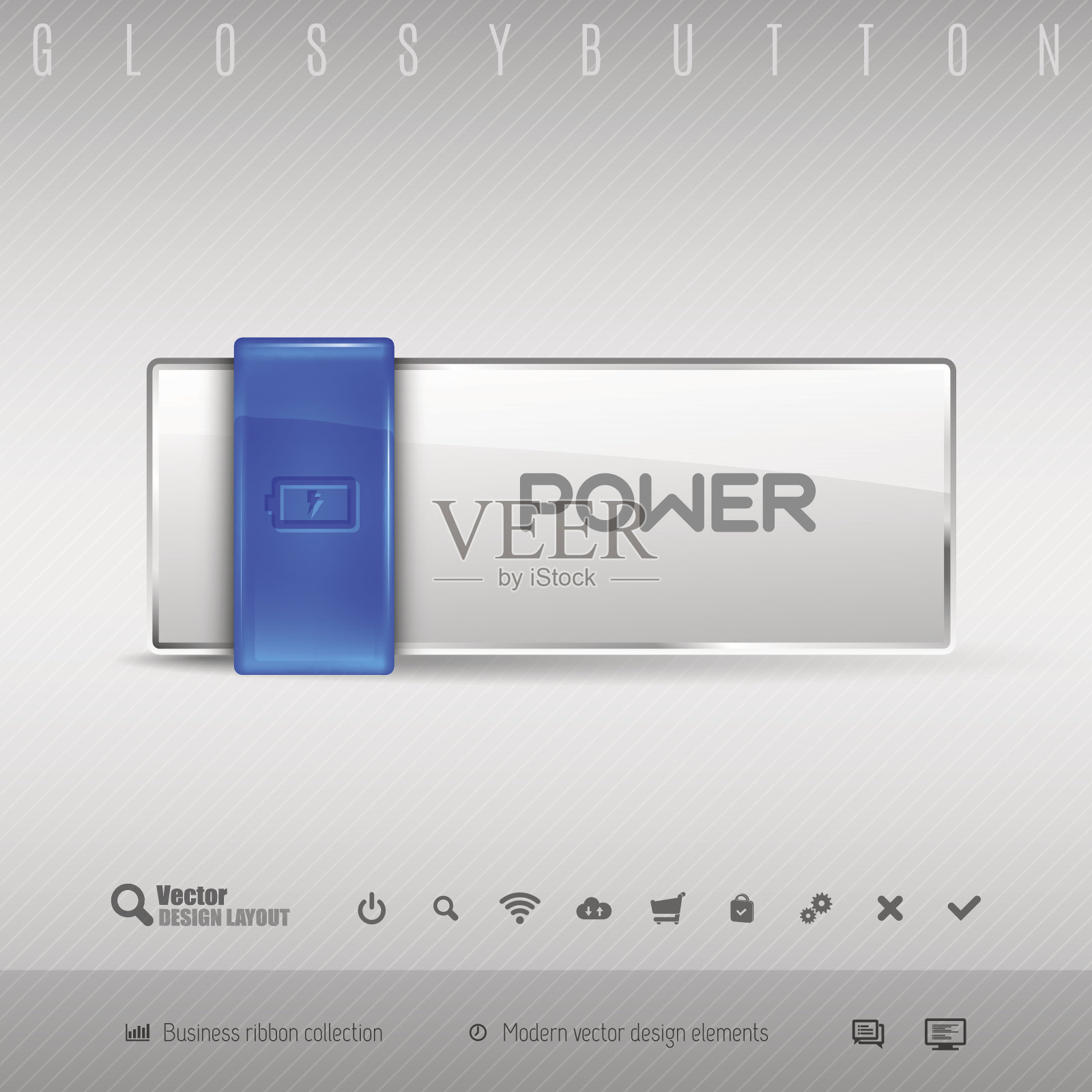 蓝灰按钮插画图片素材