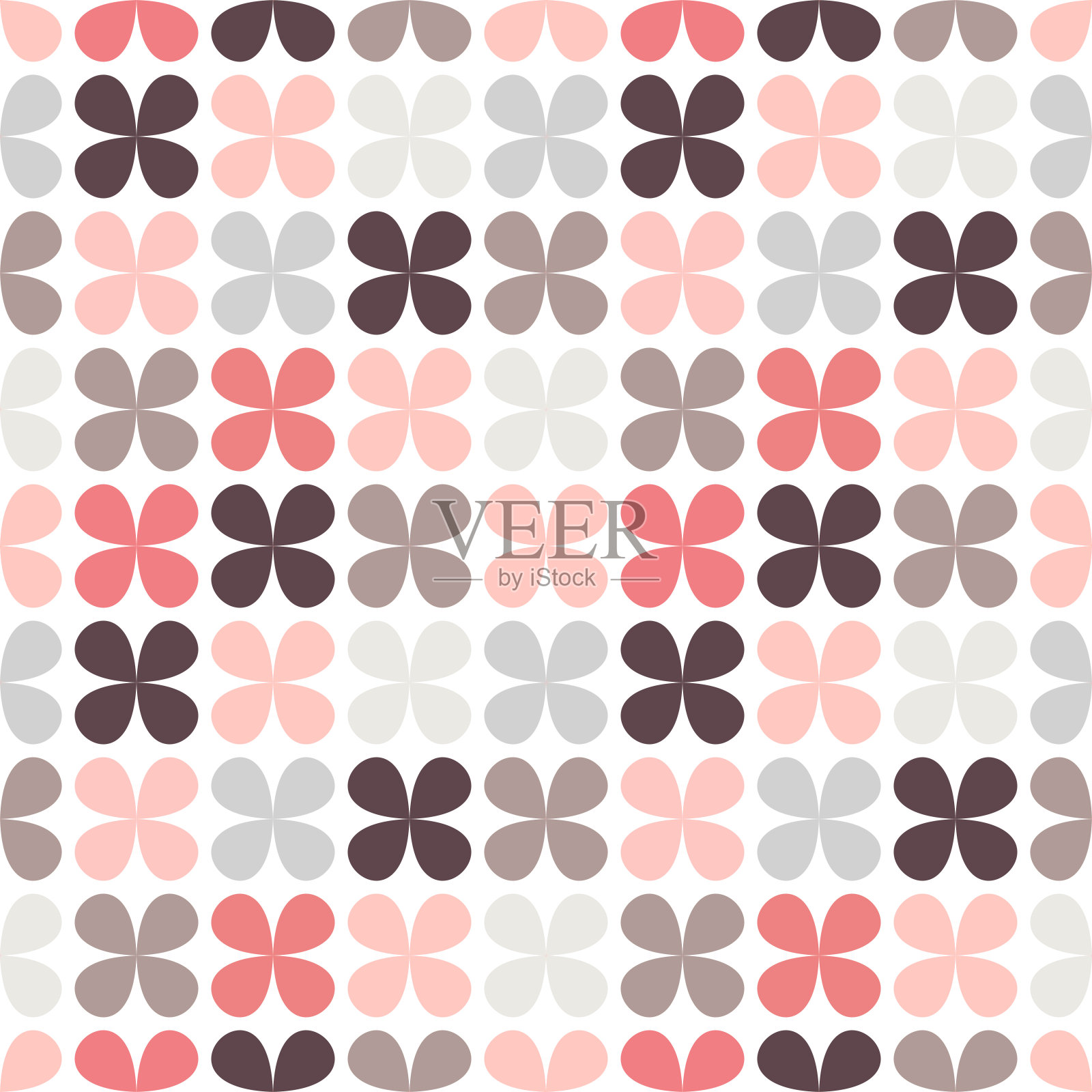 可爱的复古抽象花卉无缝图案。插图插画图片素材