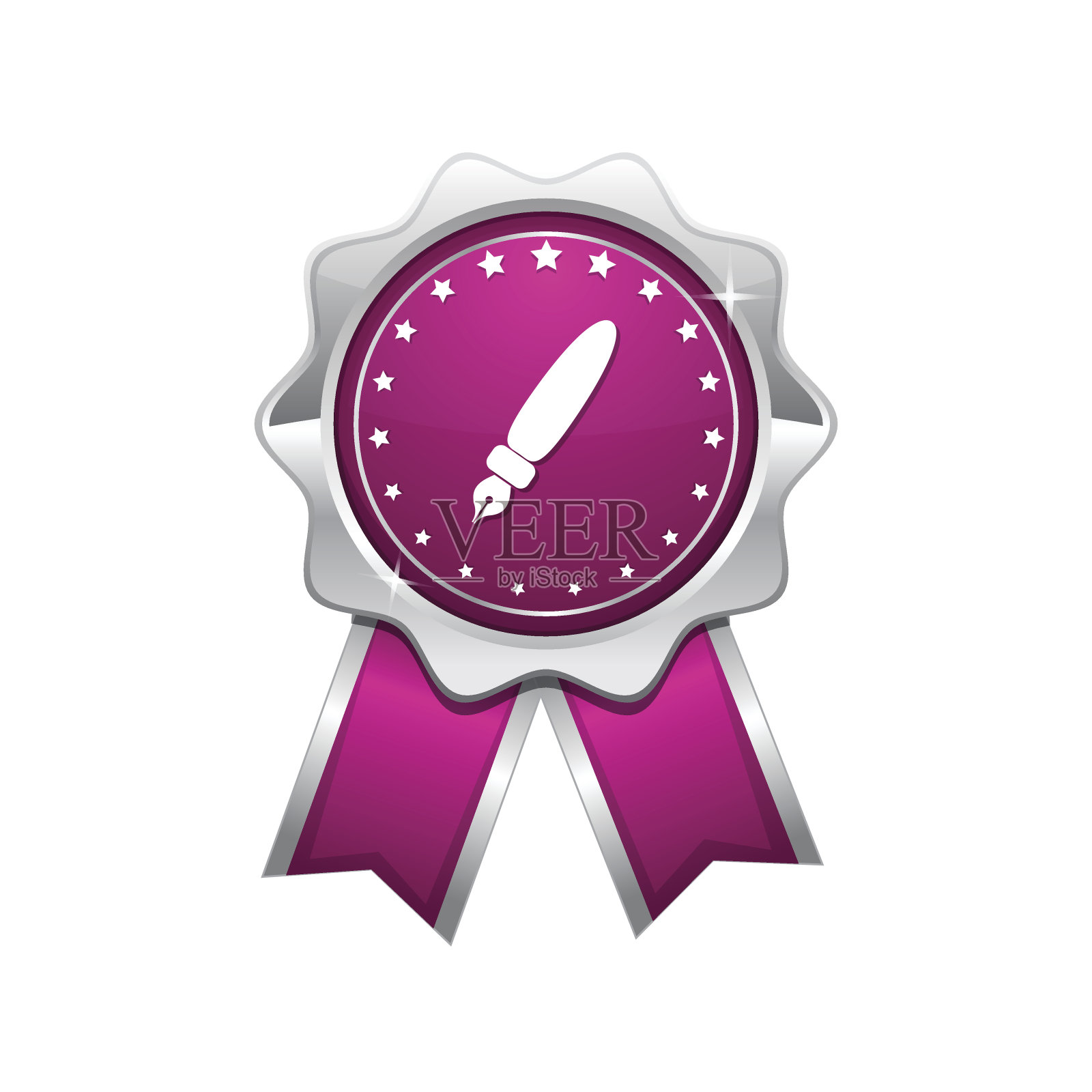 墨水笔粉色矢量图标设计插画图片素材