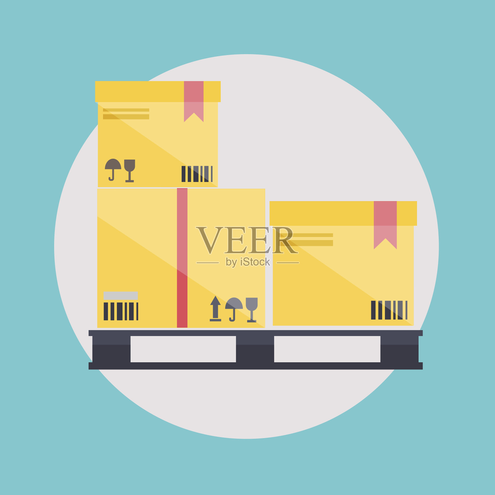 仓库图标、物流空白、运输、仓储矢量插画图片素材