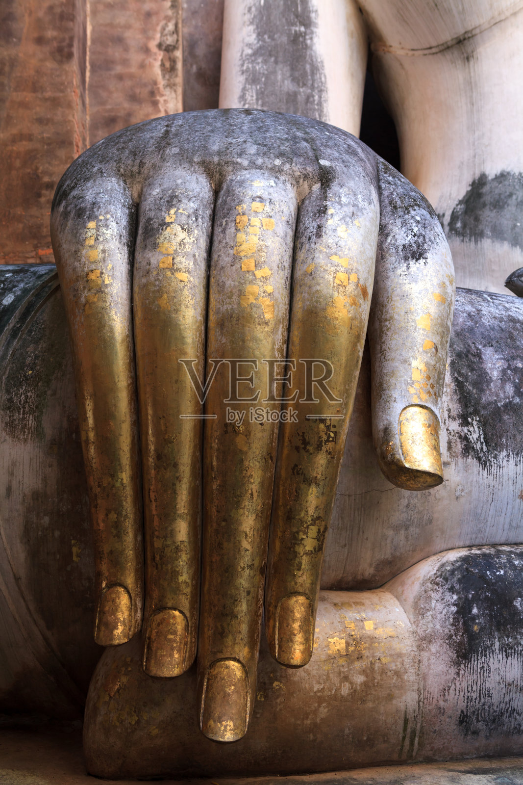 手佛、素可泰历史公园佛寺遗址照片摄影图片