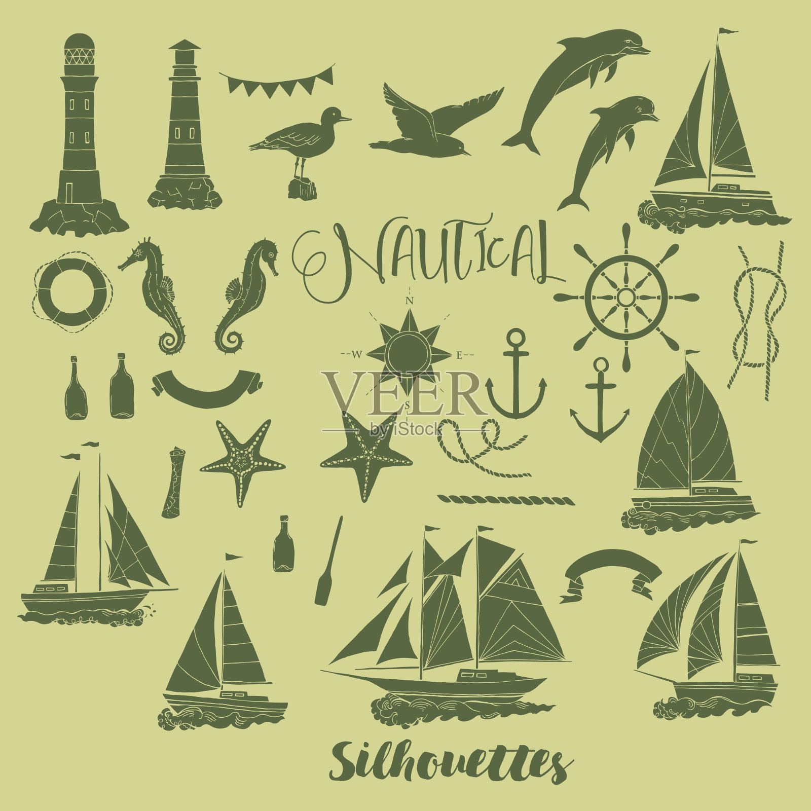 航海背景与船舶设计元素图片