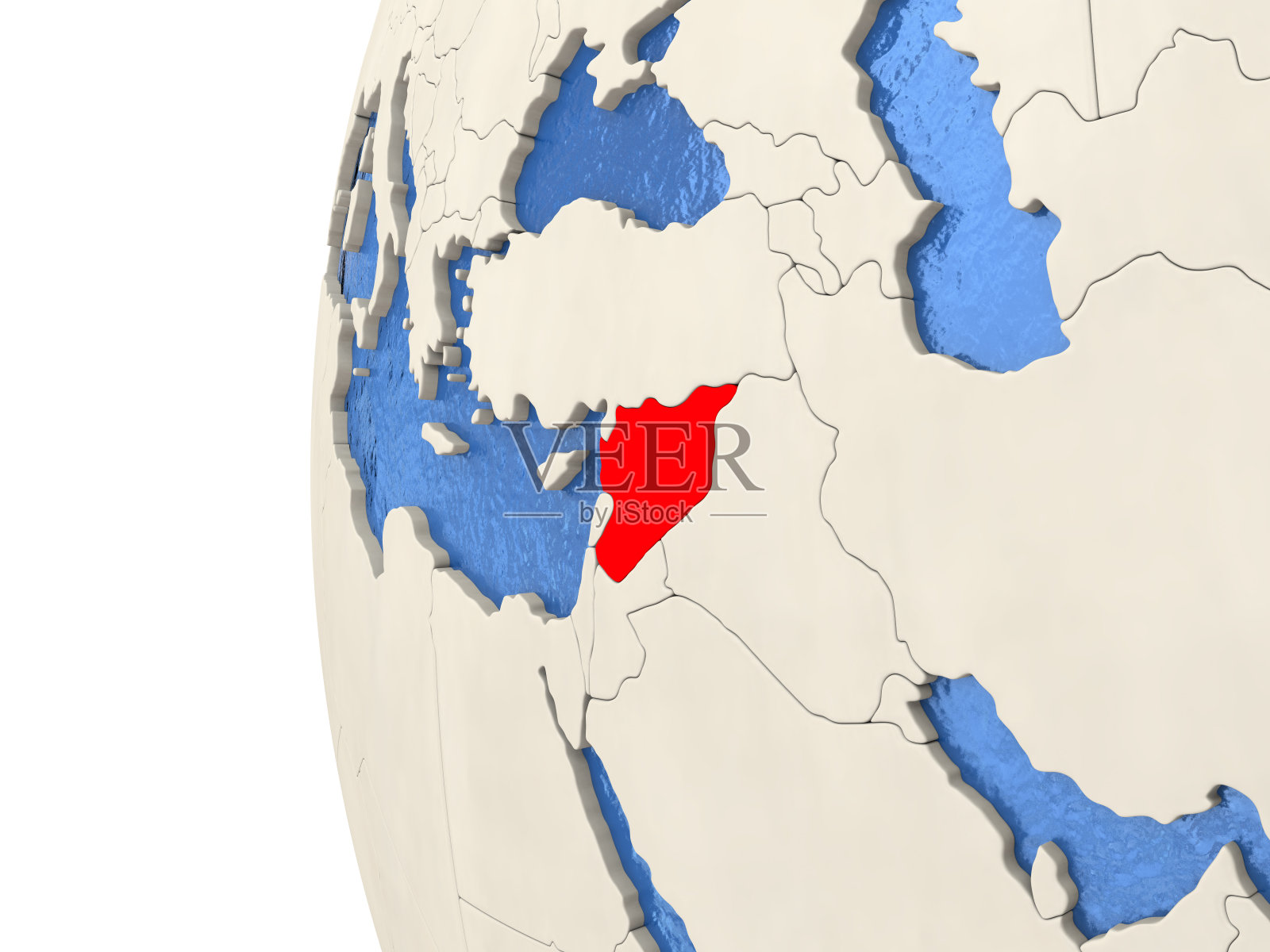 3D地球上的叙利亚照片摄影图片