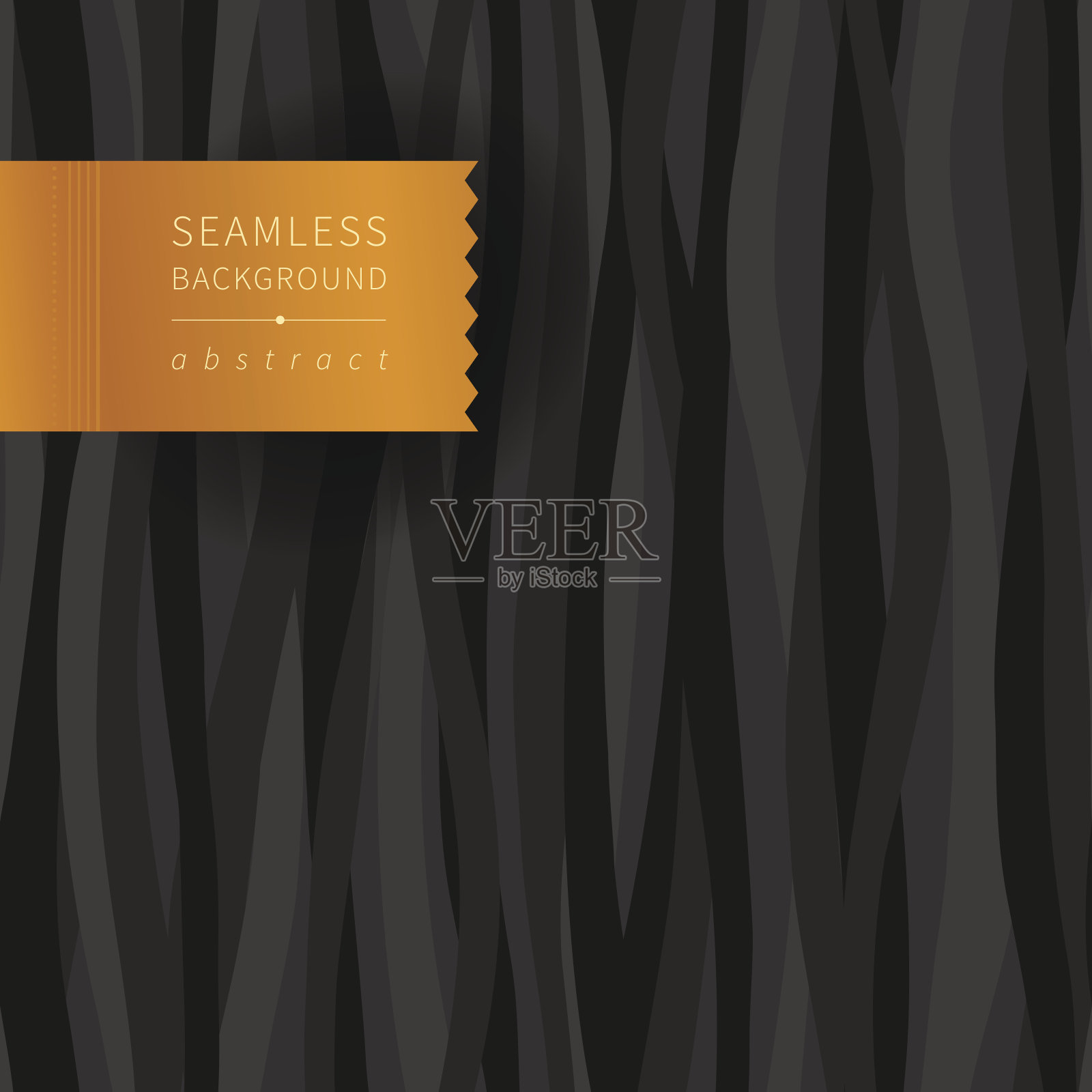 无缝深色图案与波浪。插画图片素材