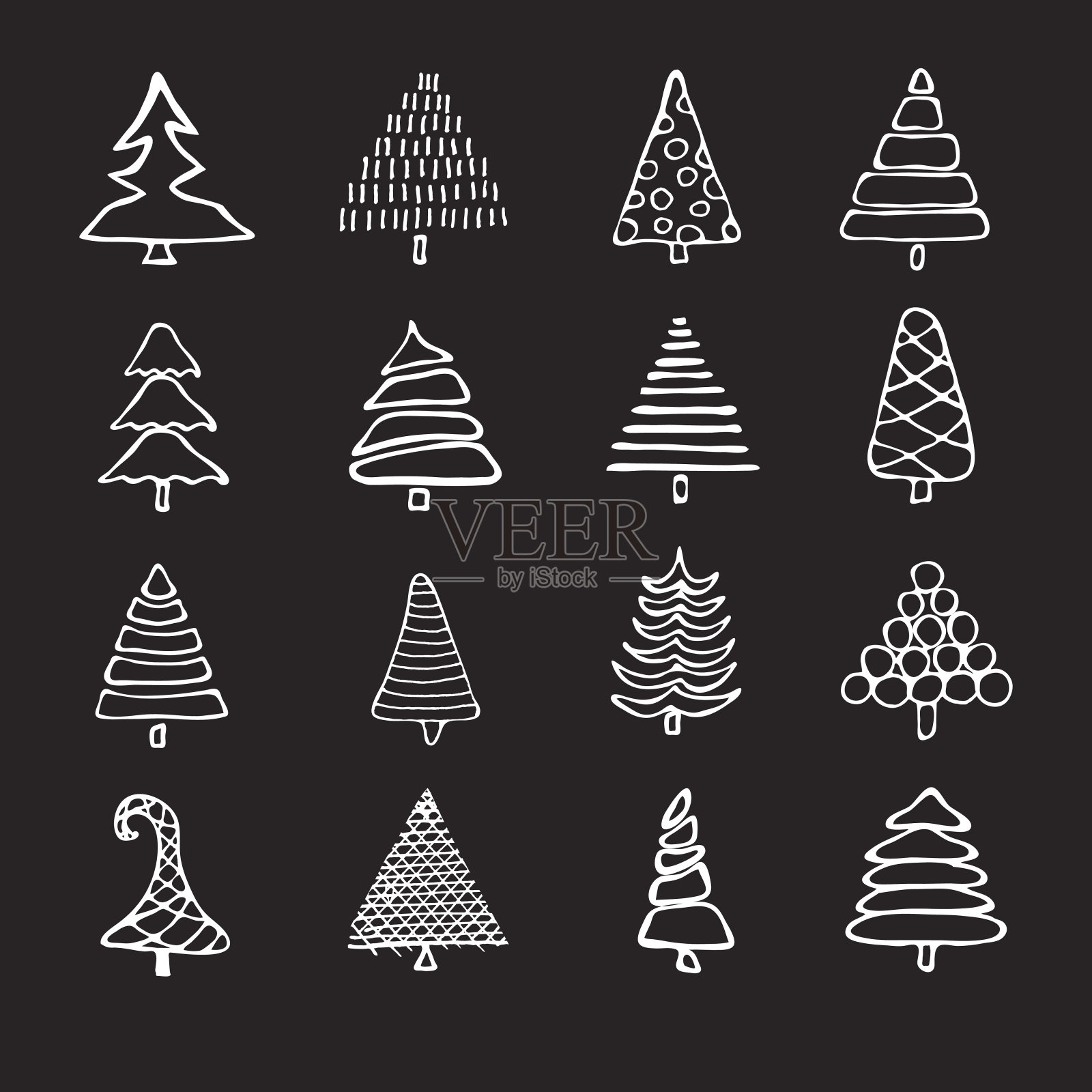 一套矢量手绘卡通贺卡插画图片素材