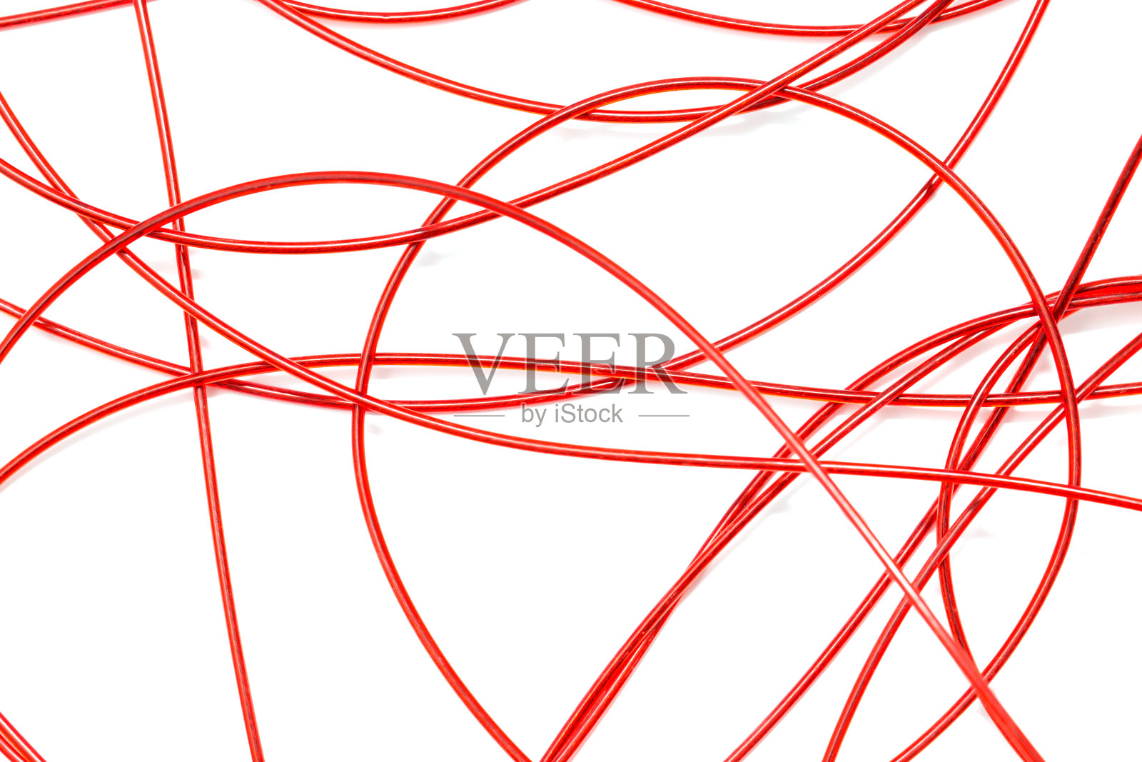 白色背景上的红线照片摄影图片