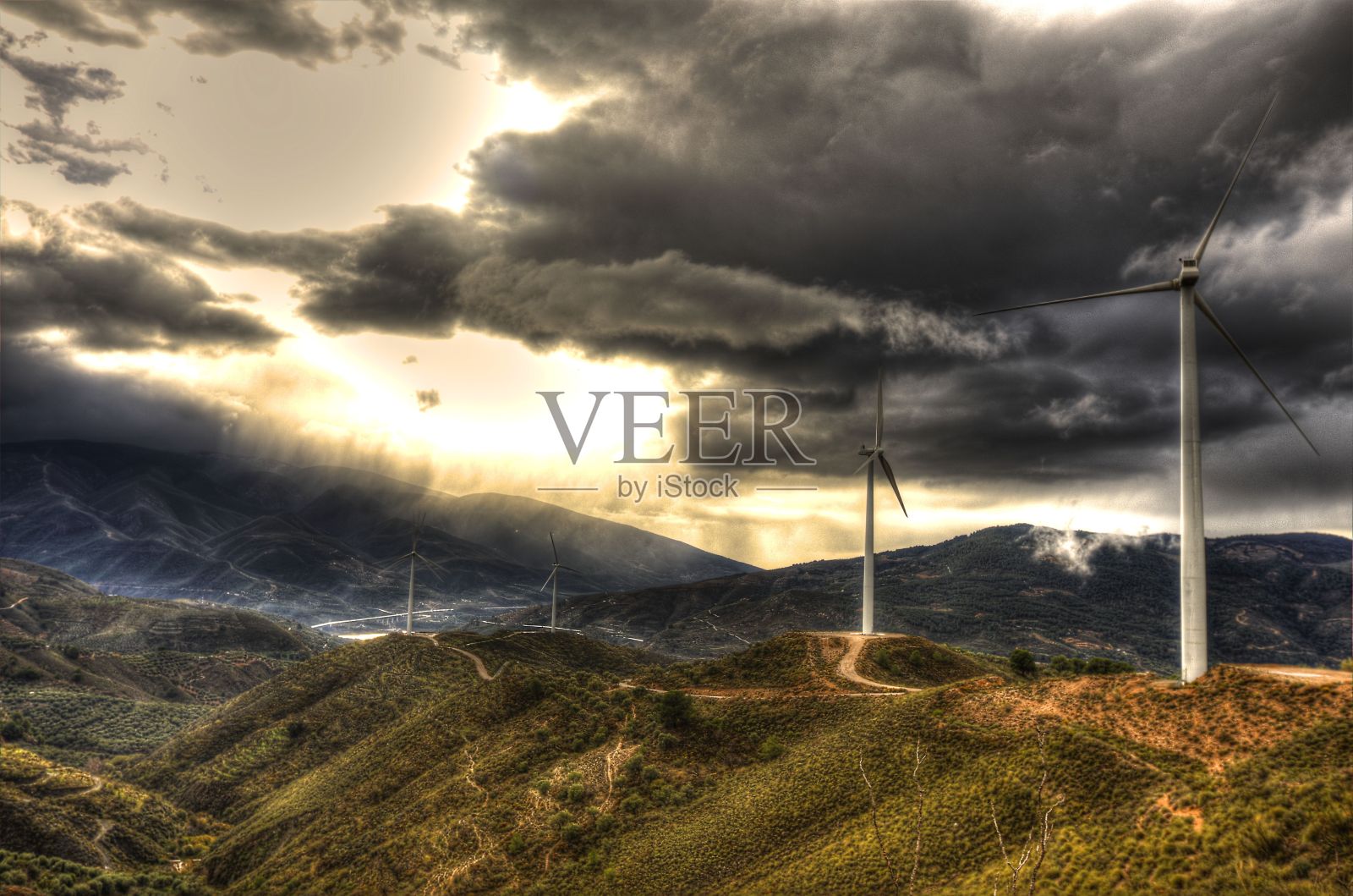 风力涡轮机景观照片摄影图片